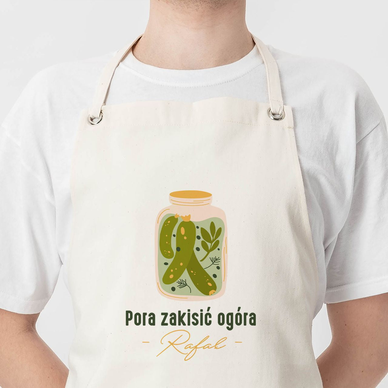 Śmieszny fartuch dla niego - pora zakisić ogóra