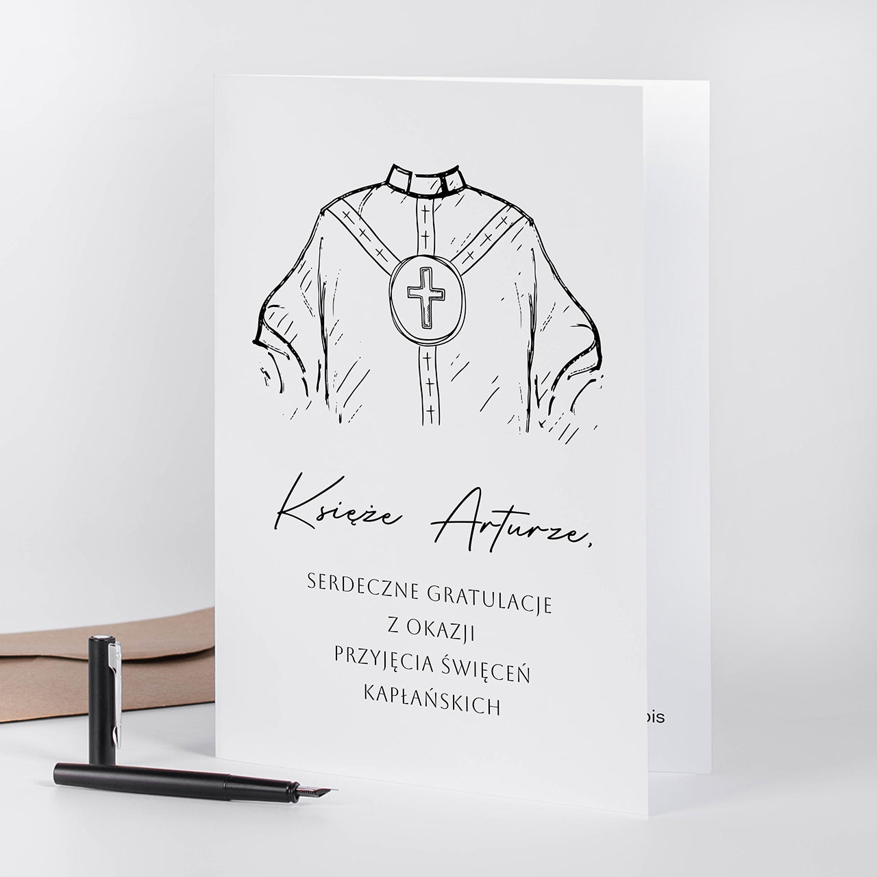 Personalizowana kartka na święcenia kapłańskie prezent dla księdza kartka personalizowana