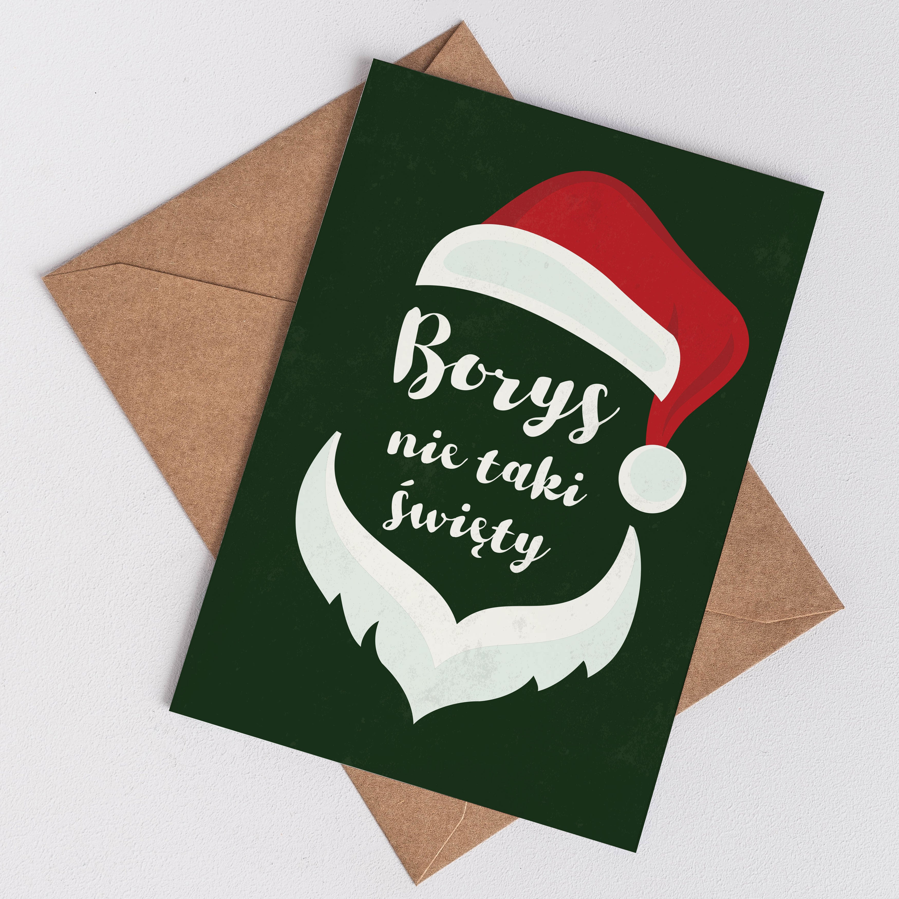 Zabawna kartka świąteczna - Nie taki święty - personalizowana
