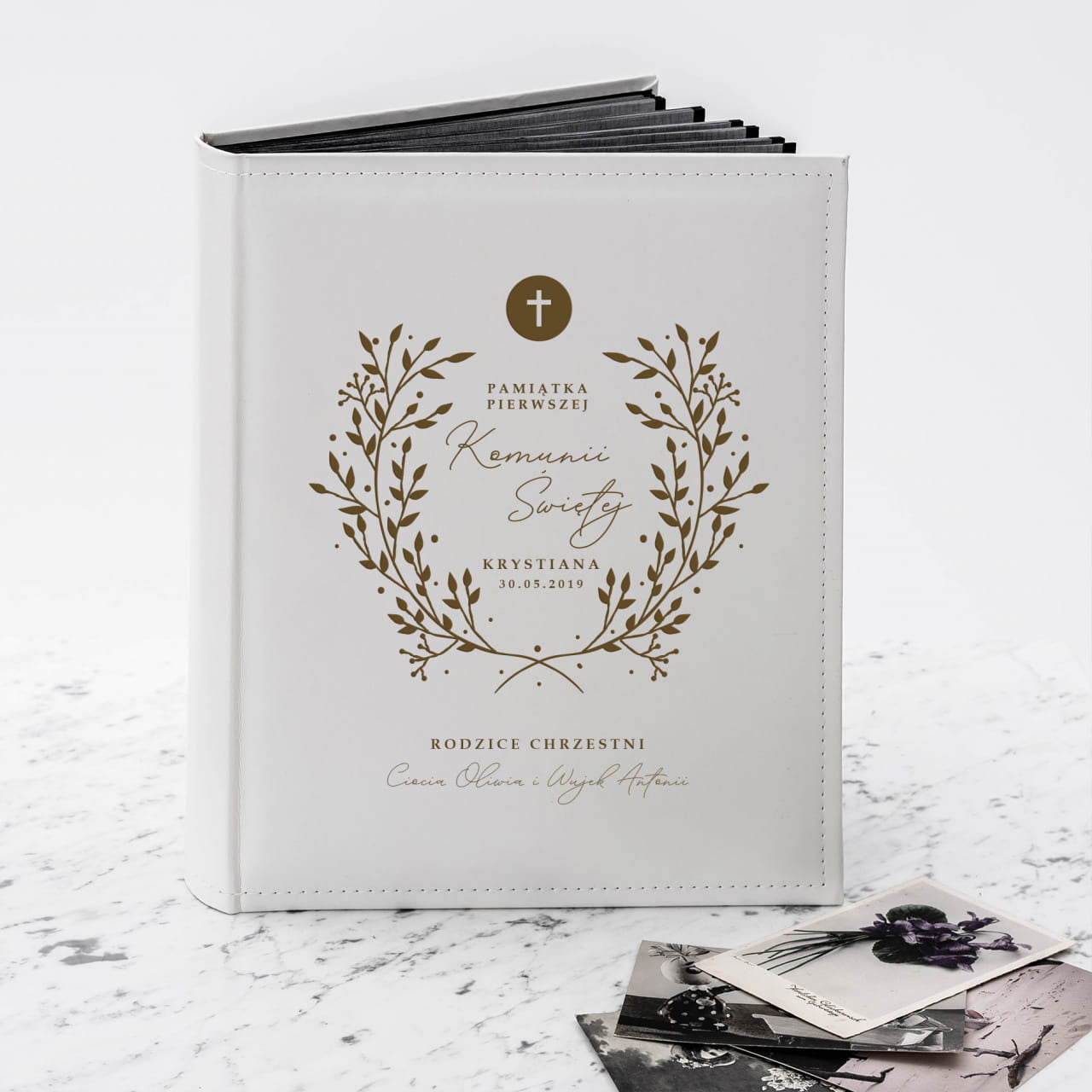 Album na pierwszą komunię świętą - prezent na komunię od chrzestnej pamiątka pierwszej komunii