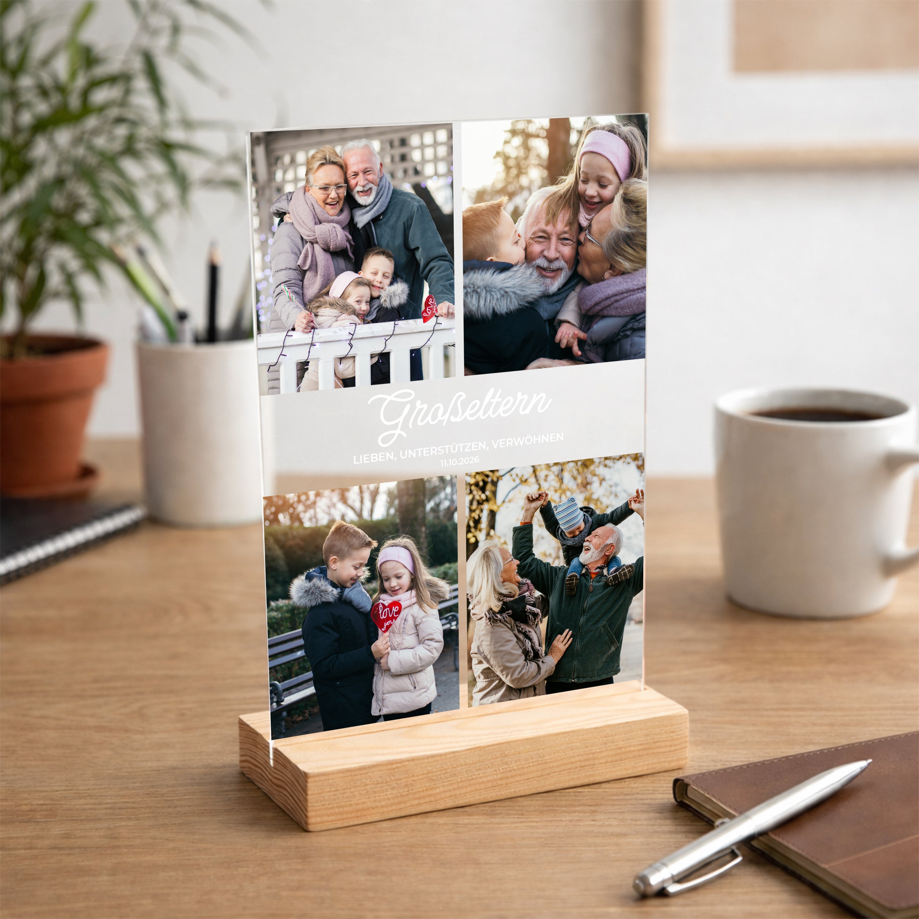 Statuette für Oma und Opa mit Fotos