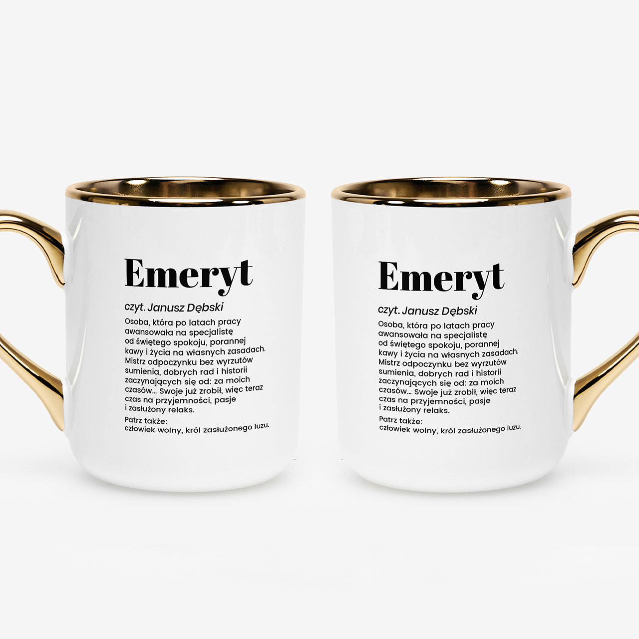 Kubek elegancki dla emeryta - śmieszny prezent dla emeryta