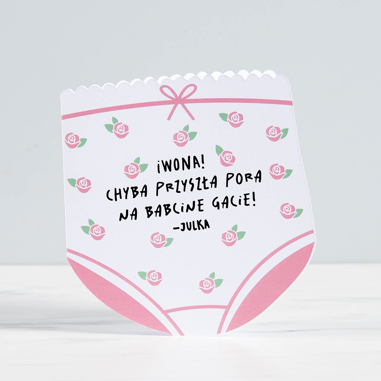 Śmieszna kartka na urodziny - babcine gacie xxl