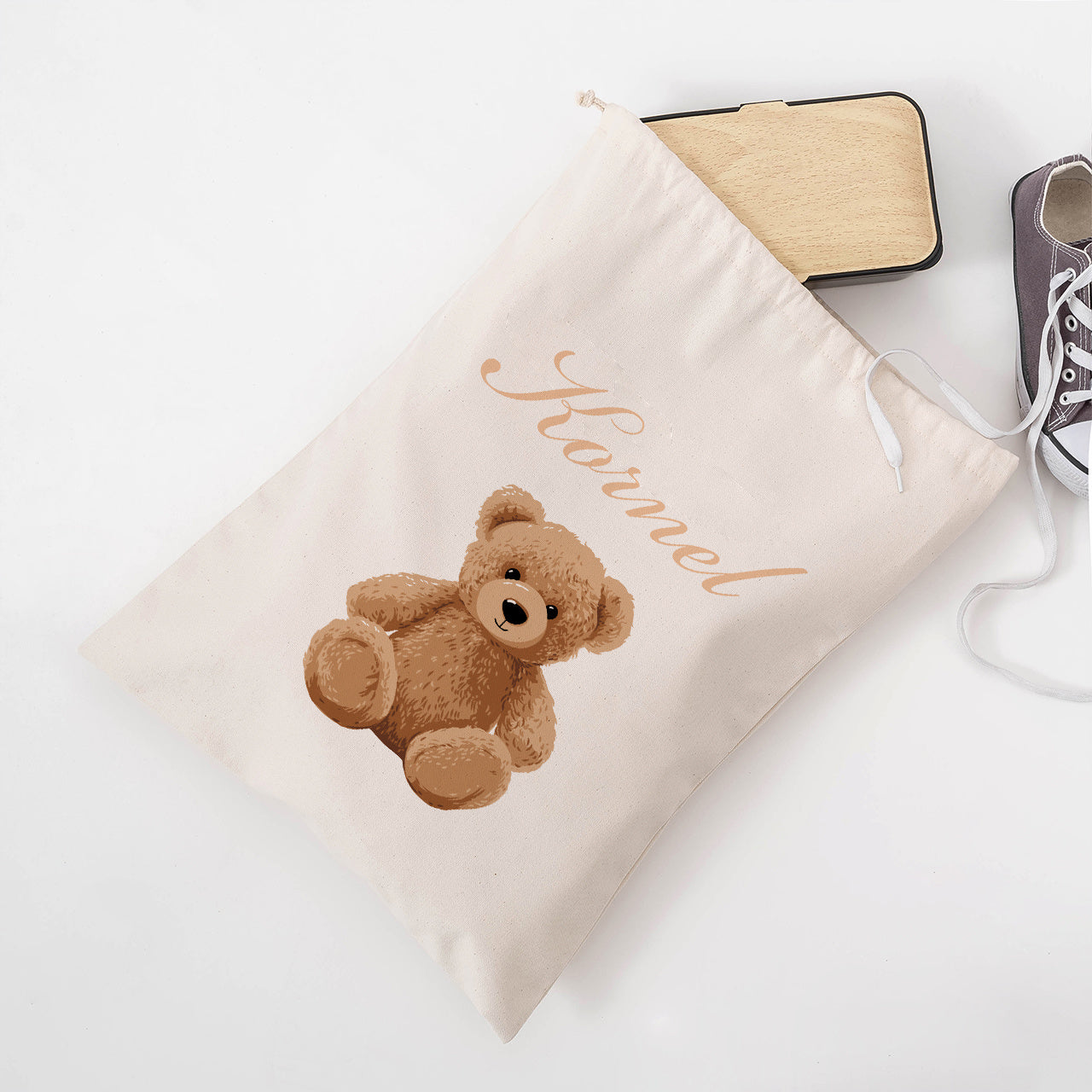 Worek do przedszkola - Miś - prezent dla przedszkolaka worek z imieniem worek na kapcie worek dla przedszkolaka