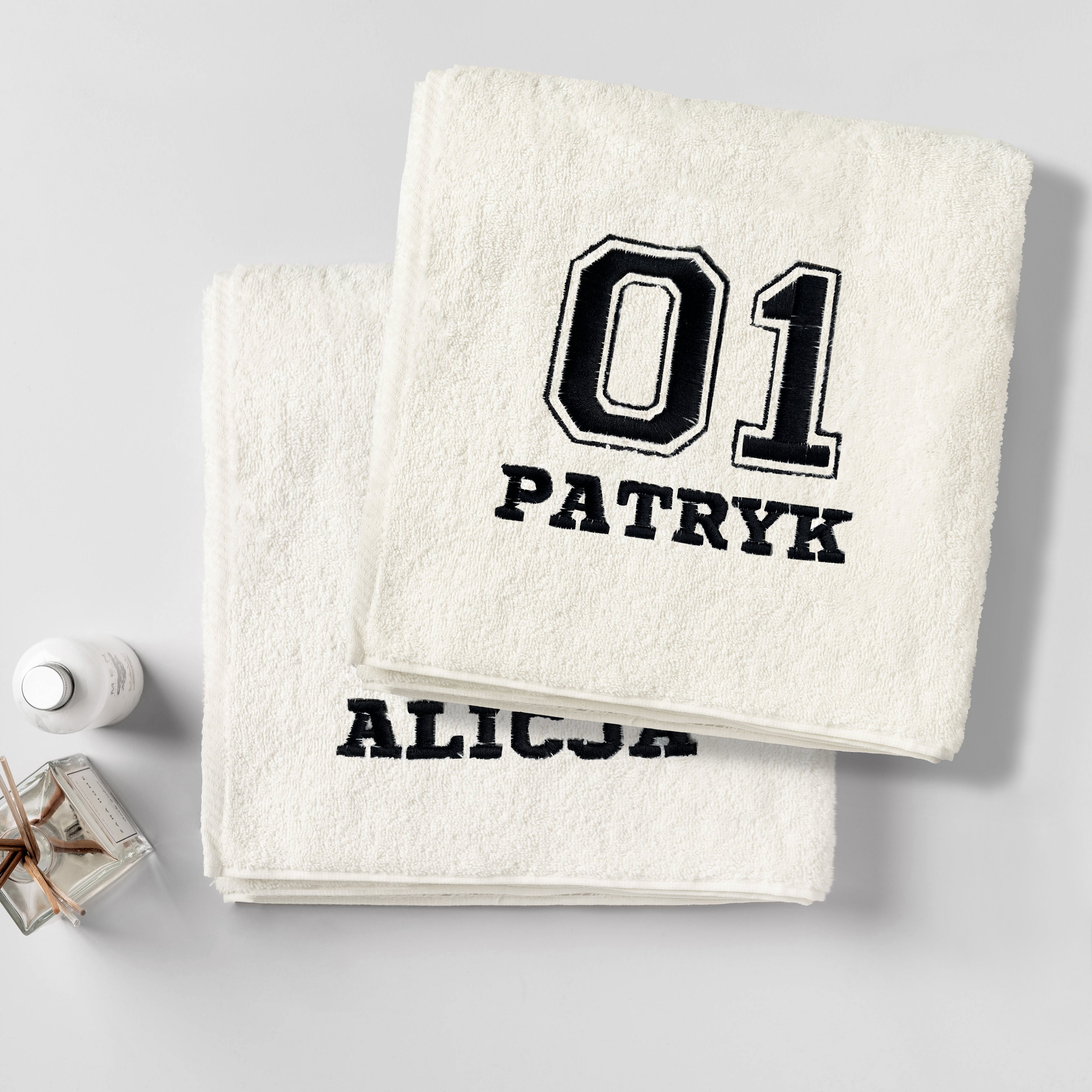 Personalizowany komplet ręczników dla pary sportowców