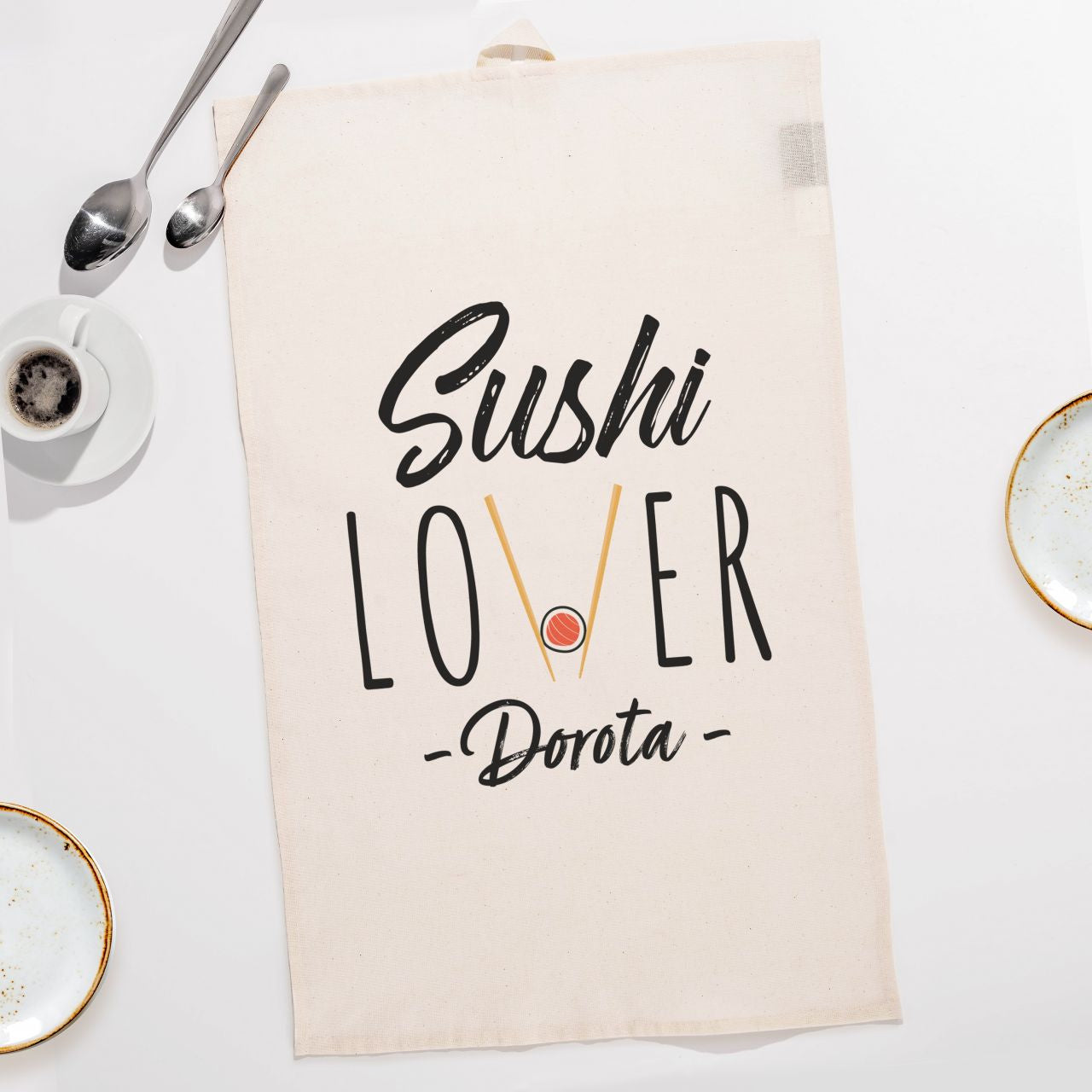 Bawełniana ścierka kuchenna - prezent dla fana sushi