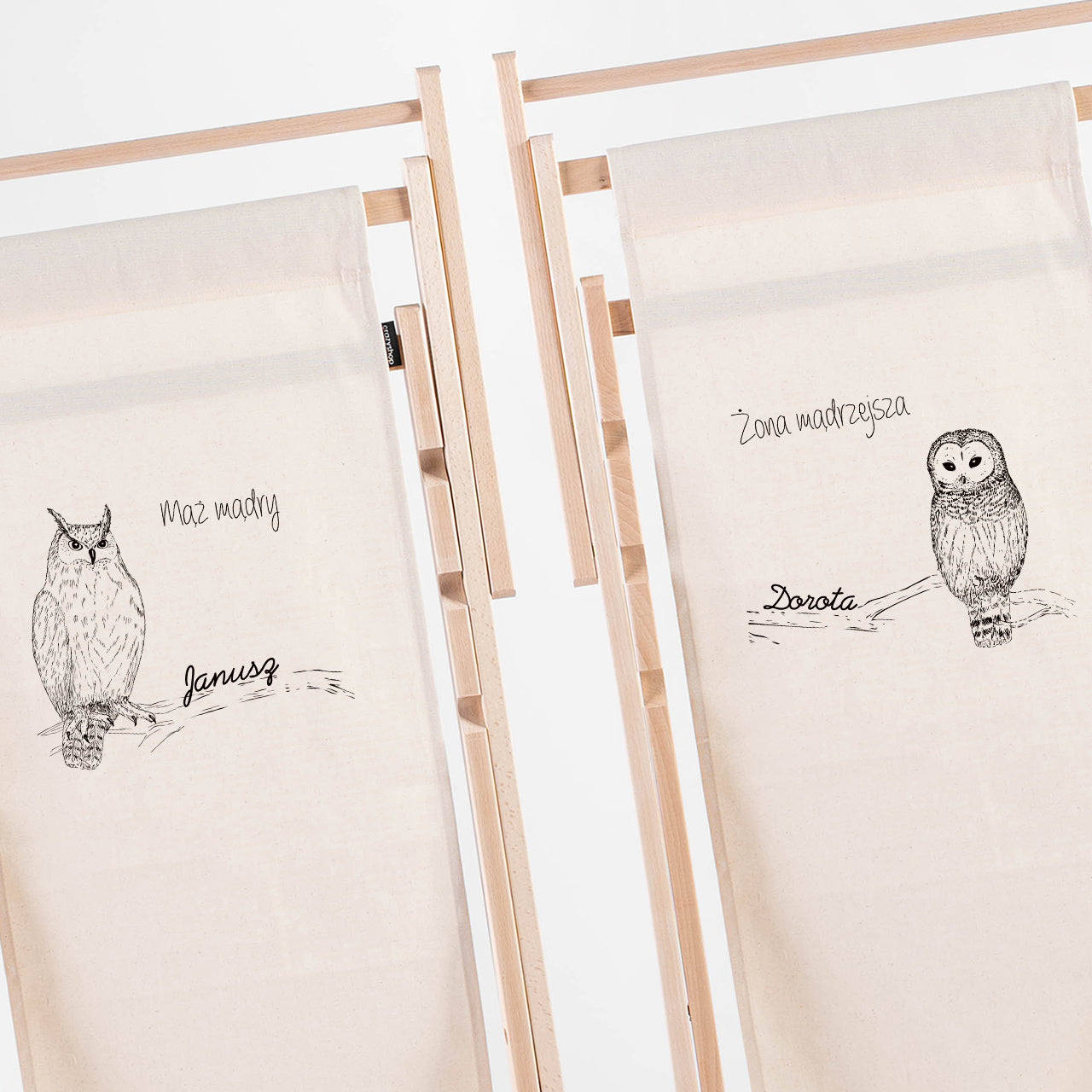Dwa leżaki na prezent ślubny - mądrale leżaki personalizowane prezent na rocznicę ślubu