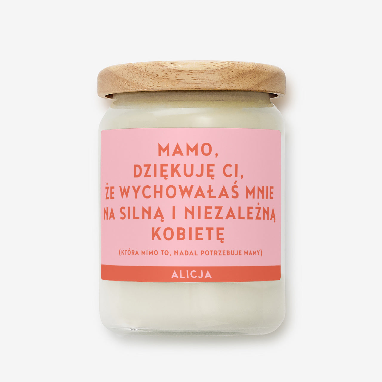 Świeczka z personalizacją dla mamy – dziękuję świeczka zapachowa na prezent dla mamy