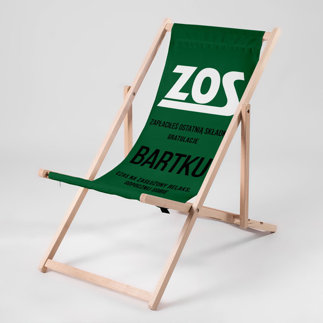 Personalizowany leżak na prezent z okazji przejścia na emeryturę ZOS