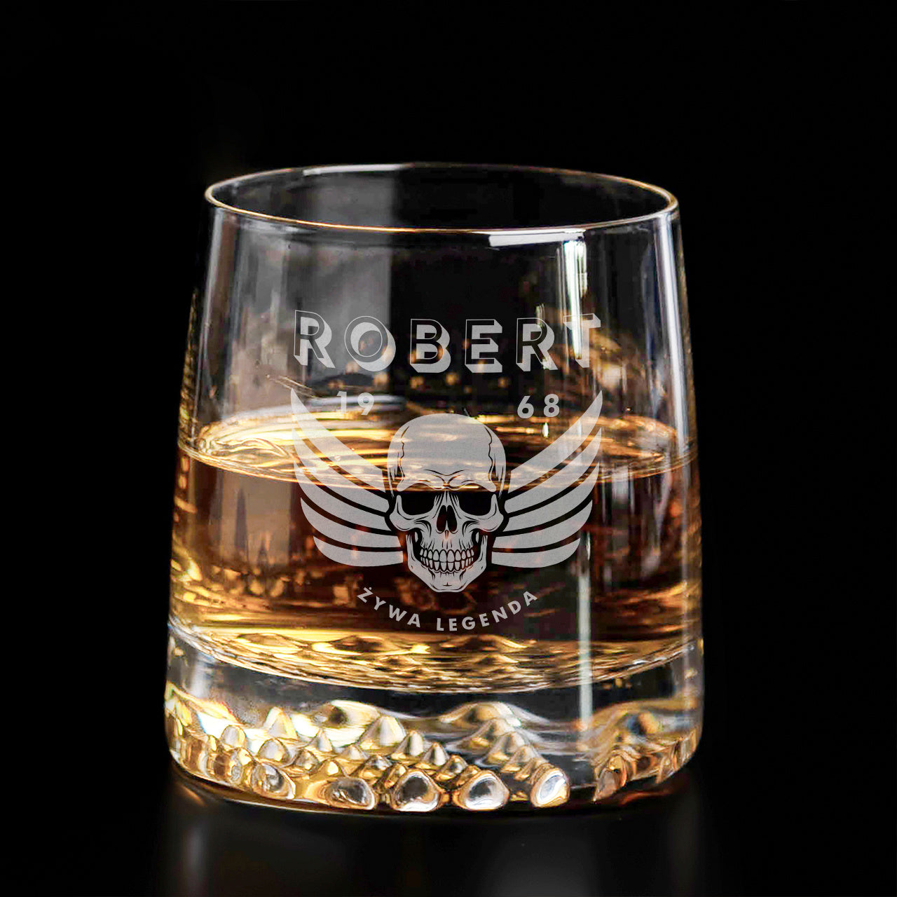 Szklanka do whisky z grawerem - Żywa Legenda - prezent dla motocyklisty