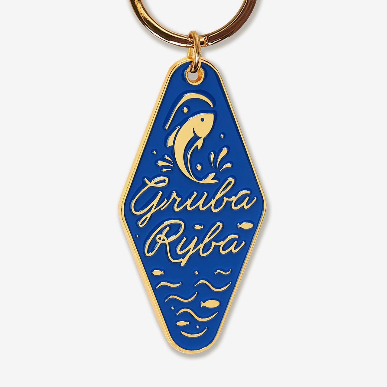 Emaliowany breloczek upominek dla wędkarza - Gruba ryba brelok emaliowany upominek dla wędkarza