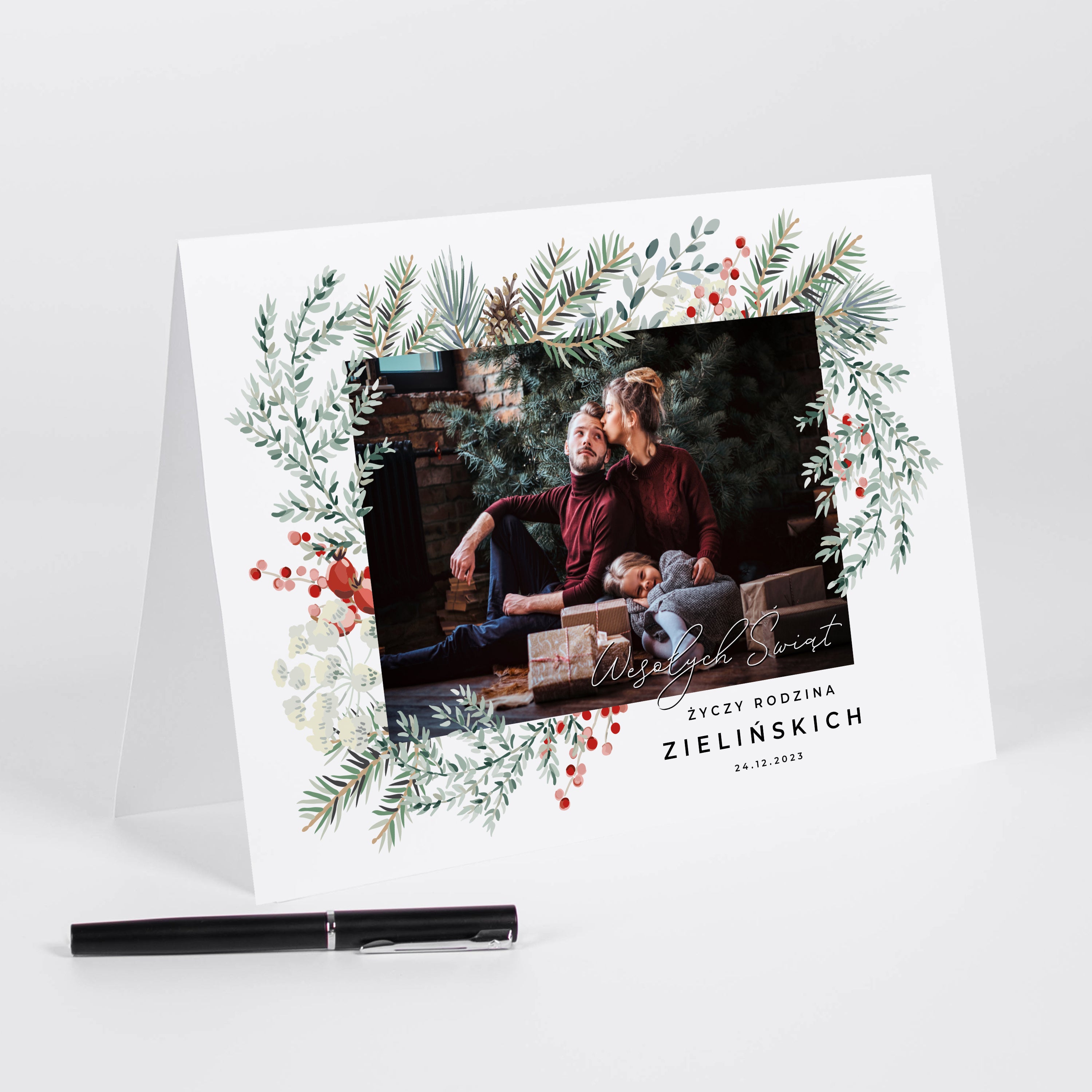 Personalizowana kartka świąteczna Wesołych Świąt upominek świąteczny kartka na święta upominek na święta
