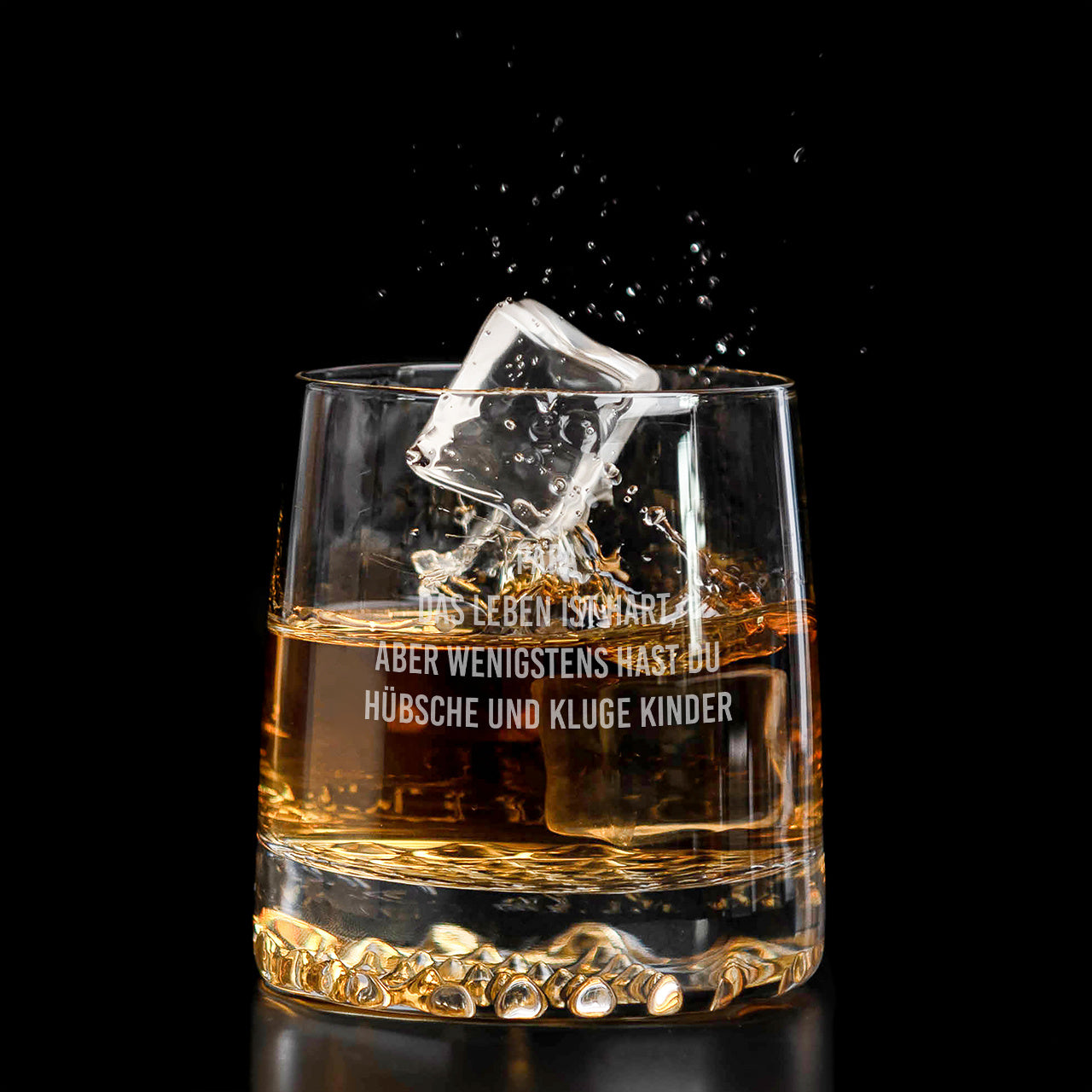 Whiskyglas für Papa DAS LEBEN IST HART lustiges Geschenk zum Vatertag