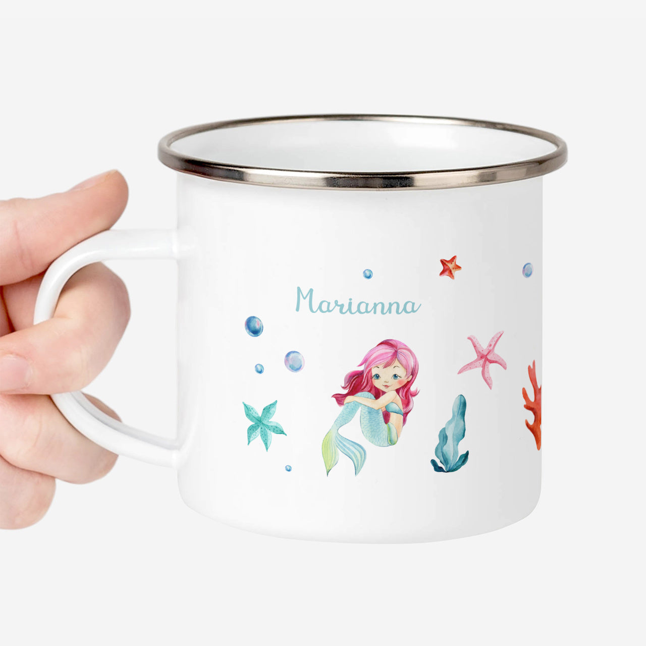 Kubek personalizowany z syrenką - prezent dla dziewczynki 