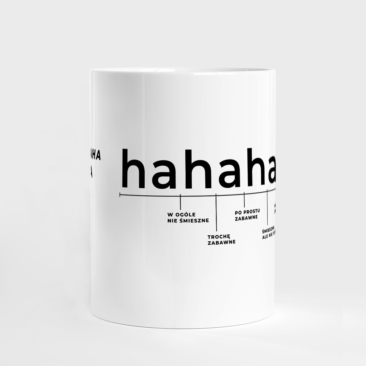 Personalizowany kubek Skala Hahaha - prezent dla żartownisia kubek z nadrukiem prezent dla dowcipnisia