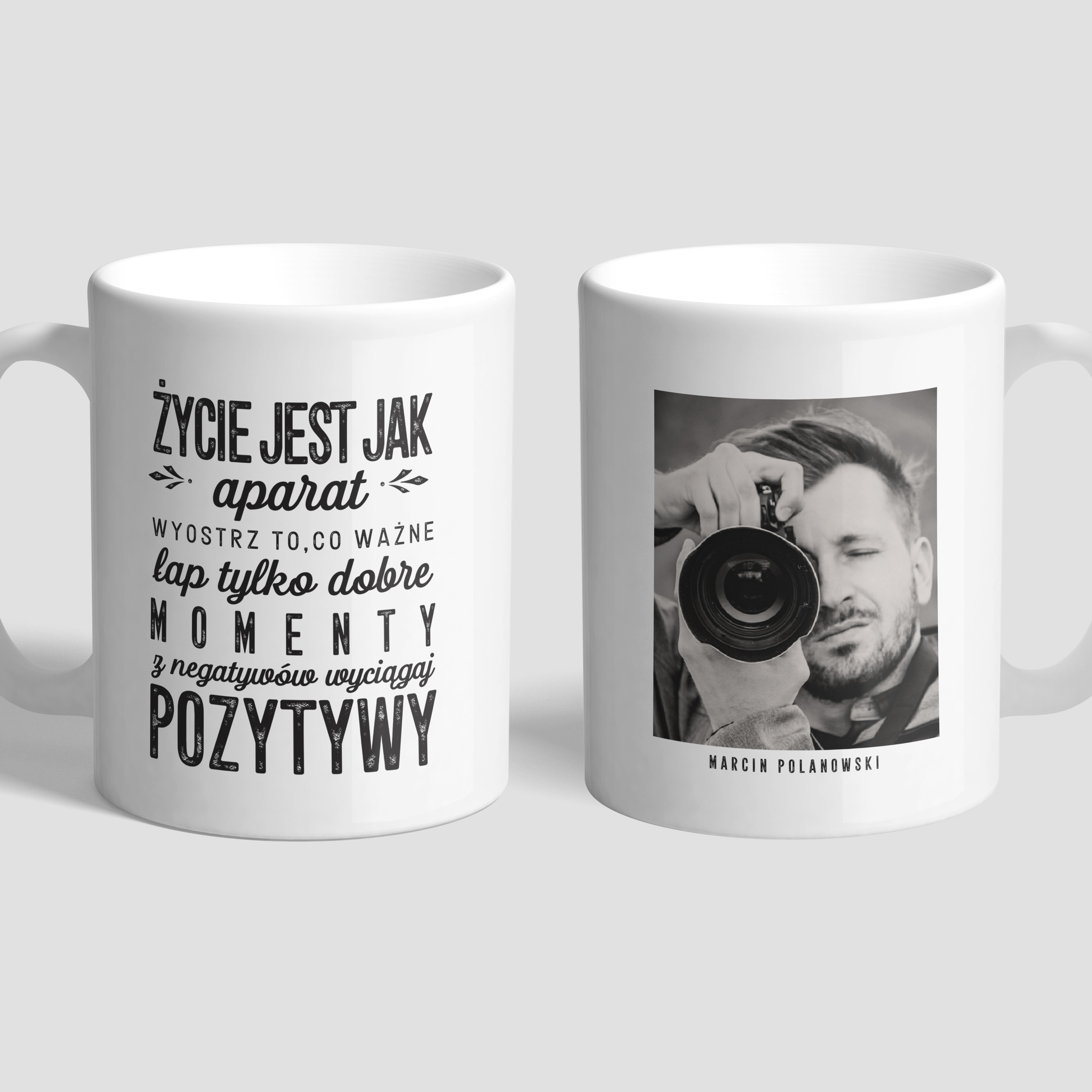 Kubek dla fotografa - Życie Jak Aparat prezent dla fotografa gadżet dla fotografa personalizowany kubek
