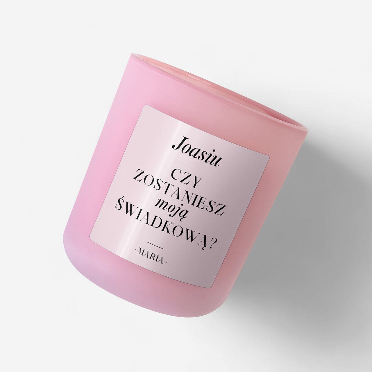 Świeca personalizowana - prośba o świadkowanie dla niej świeczka personalizowana prezent dla świadkowej