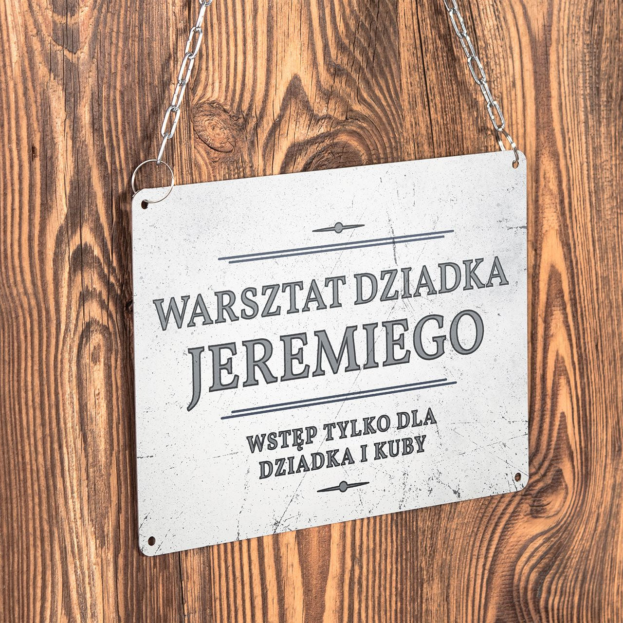Tabliczka z personalizacją na prezent dla dziadka - warsztat dziadka