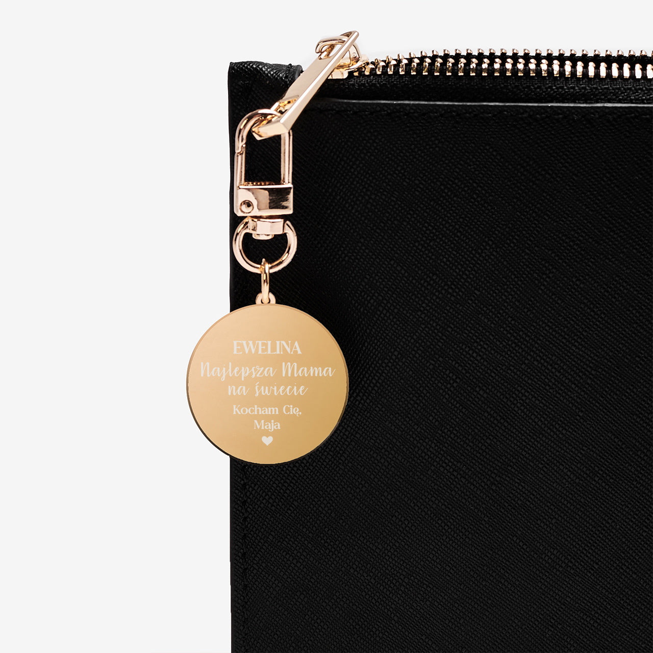 Kopertówka z personalizowaną zawieszką - prezent na Dzień Mamy elegancki prezent dla mamy 