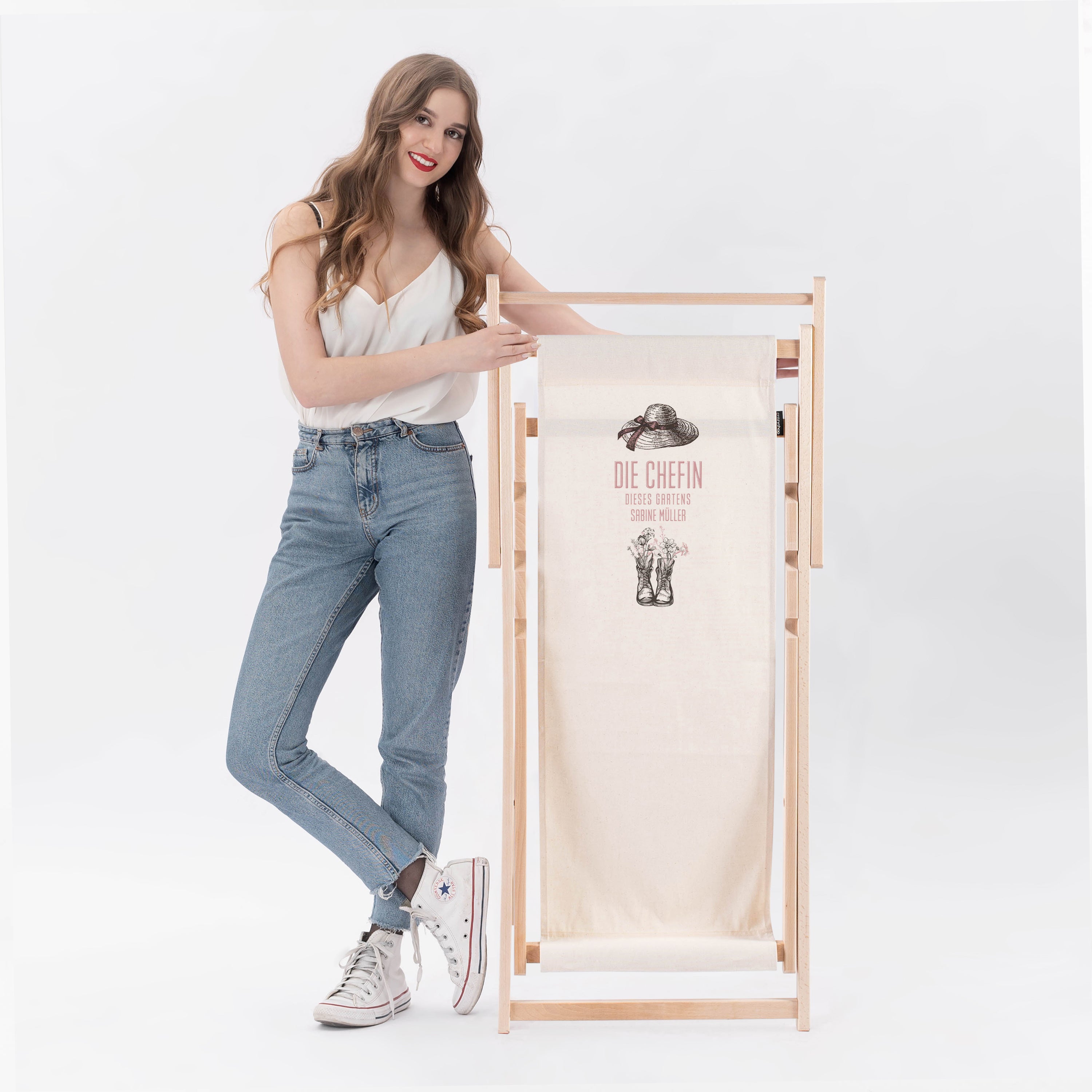 Personalisierter Liegestuhl - Geschenk für eine Gärtnerin