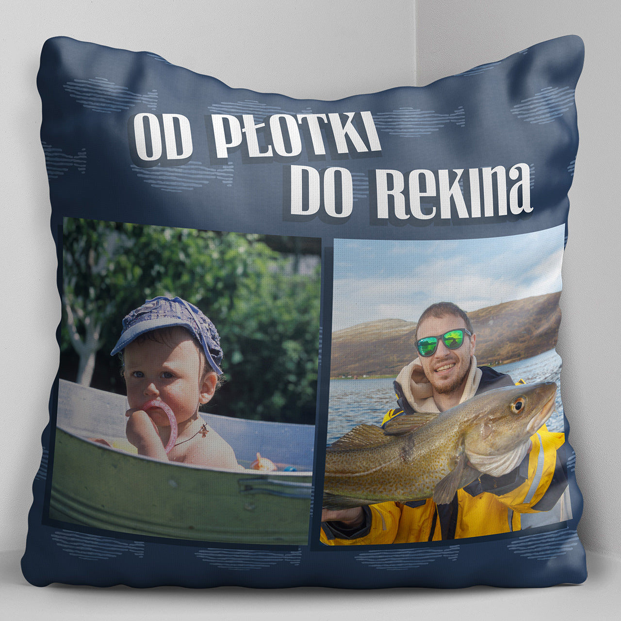 Personalizowana poduszka ze zdjęciem - prezent dla wędkarza