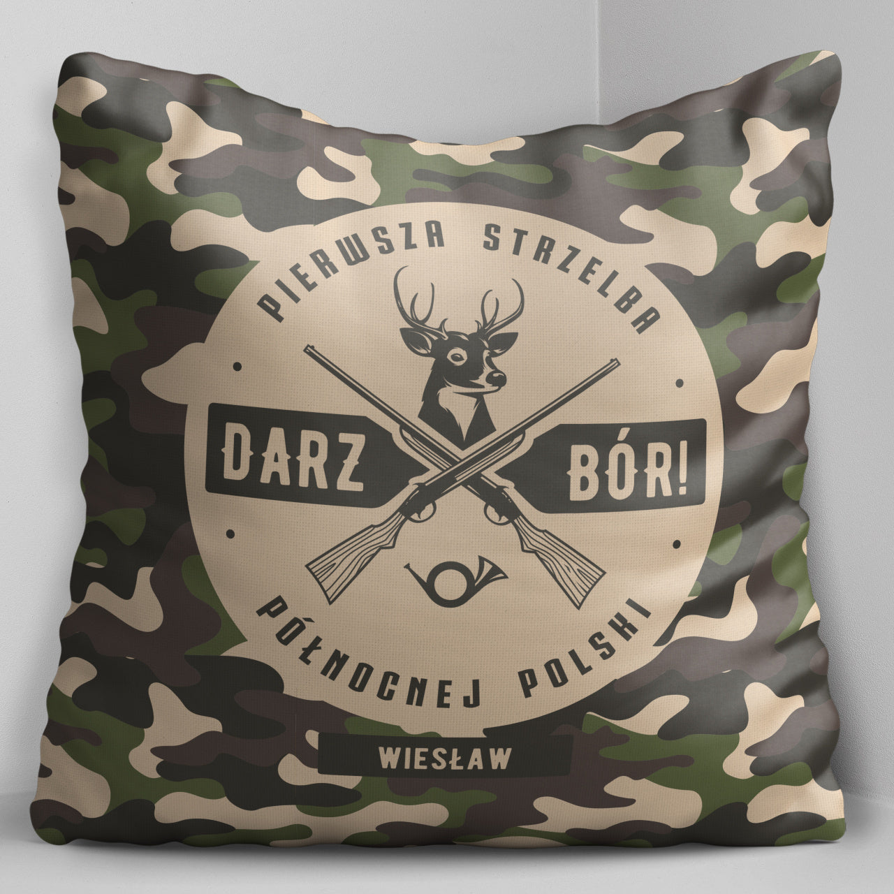 Personalizowana poduszka dla myśliwego 