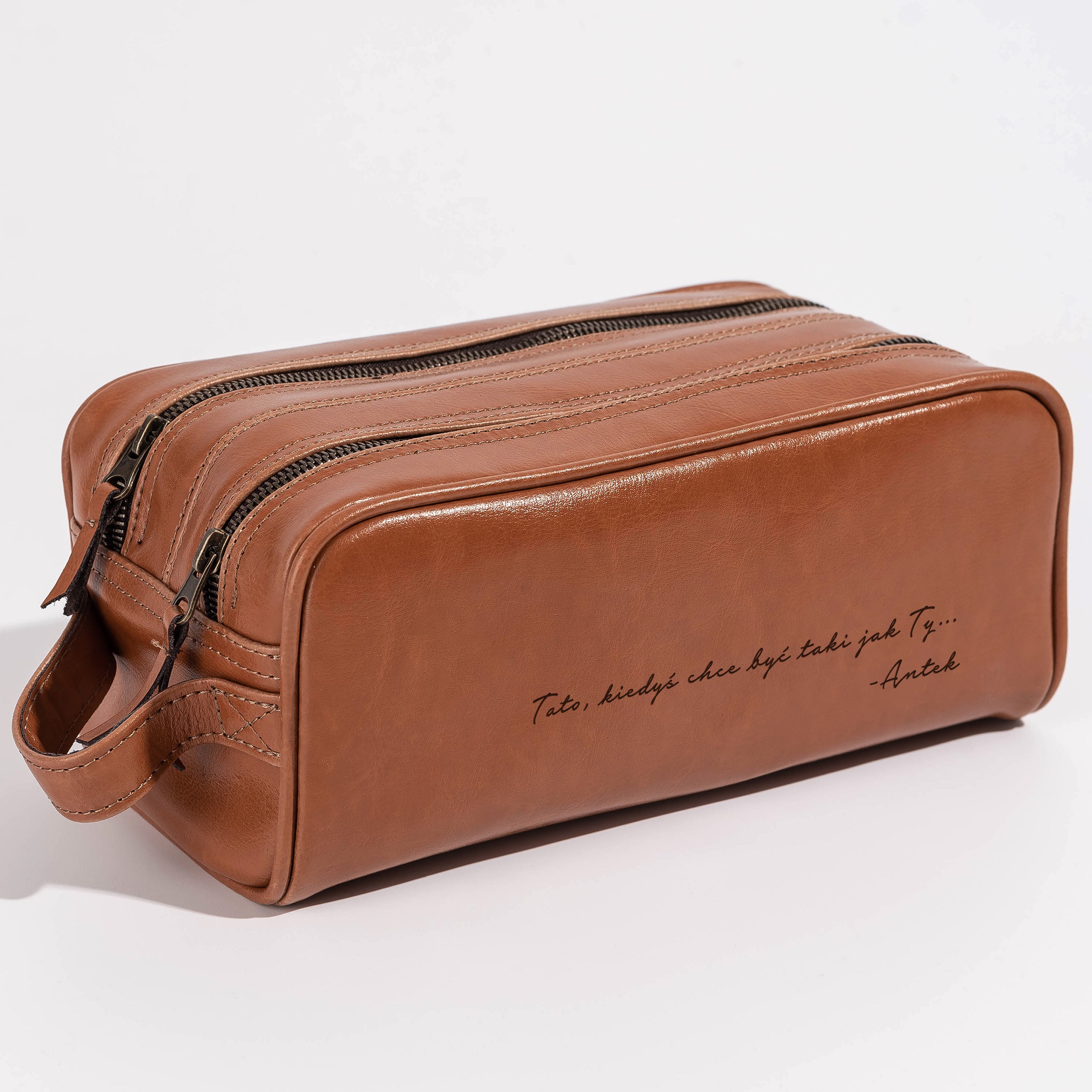 Skórzana kosmetyczka na Dzień Taty kosmetyczka dla Taty praktyczny prezent dla Taty prezent na Dzień Taty