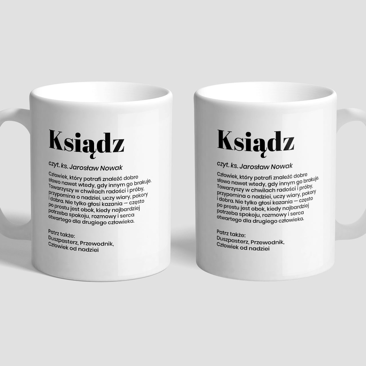 Kubek z nadrukiem dla księdza - definicja