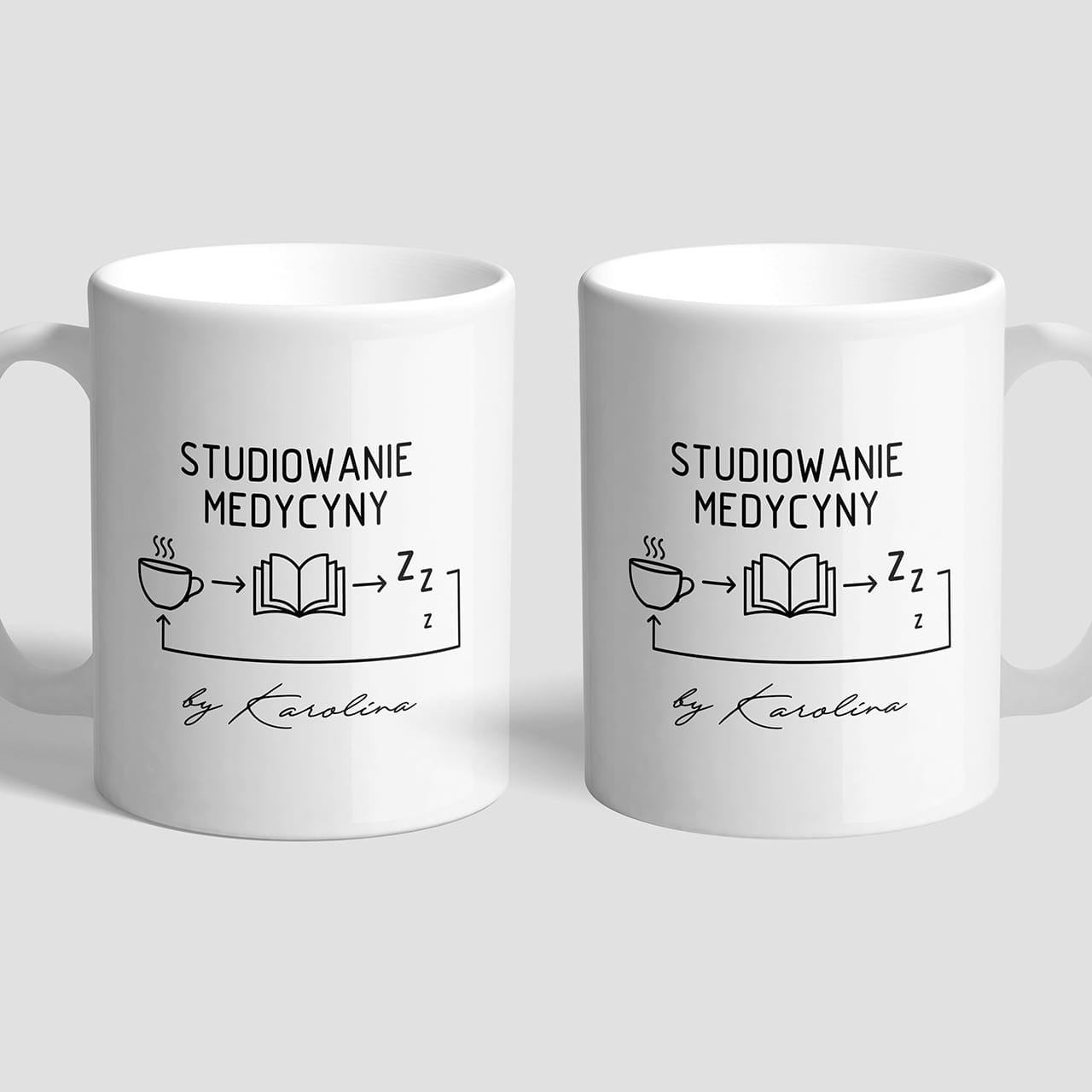 Kubek imienny - prezent dla studenta medycyny personalizowany kubek kubek dla studenta medycyny