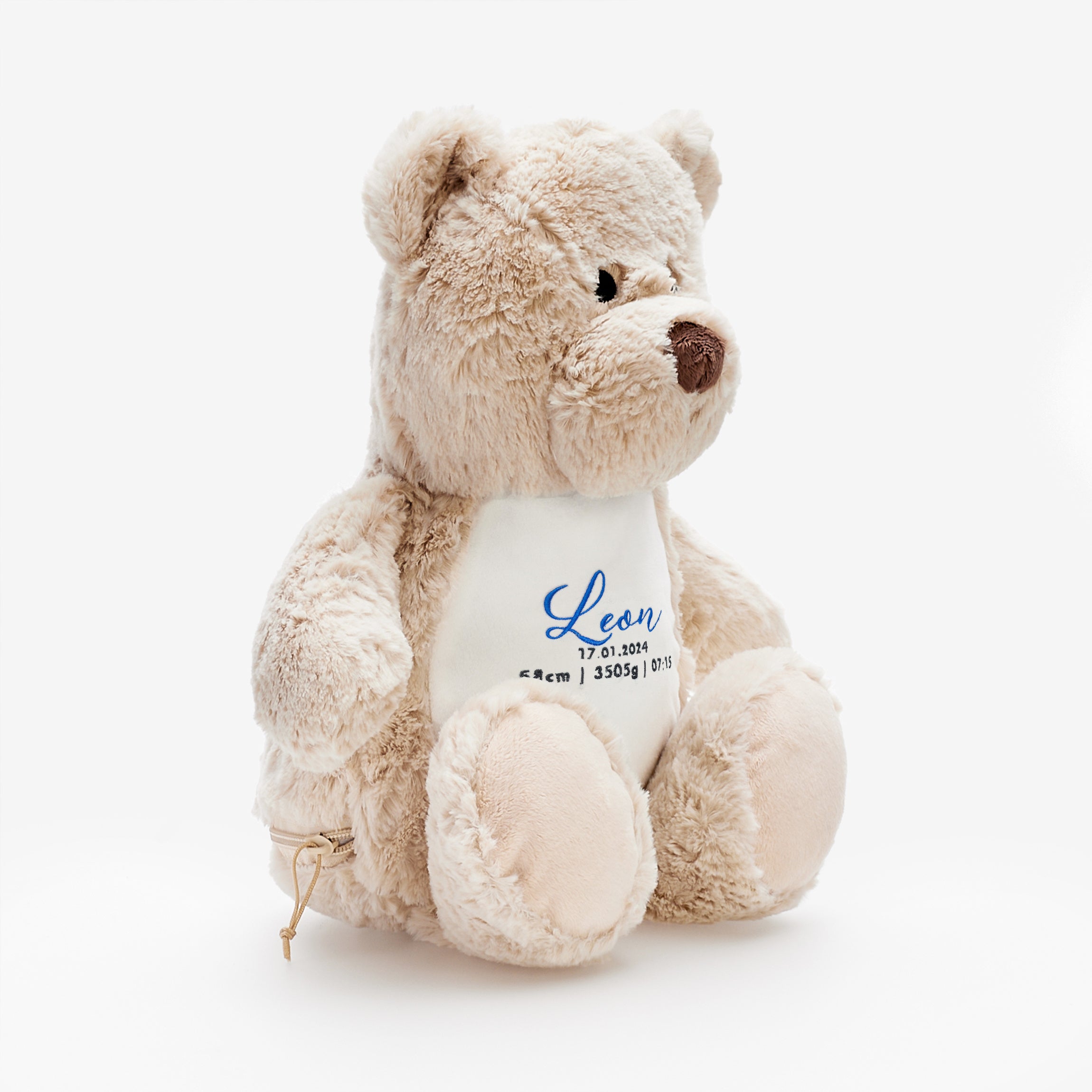 Maskotka miś z metryczką dla chłopca