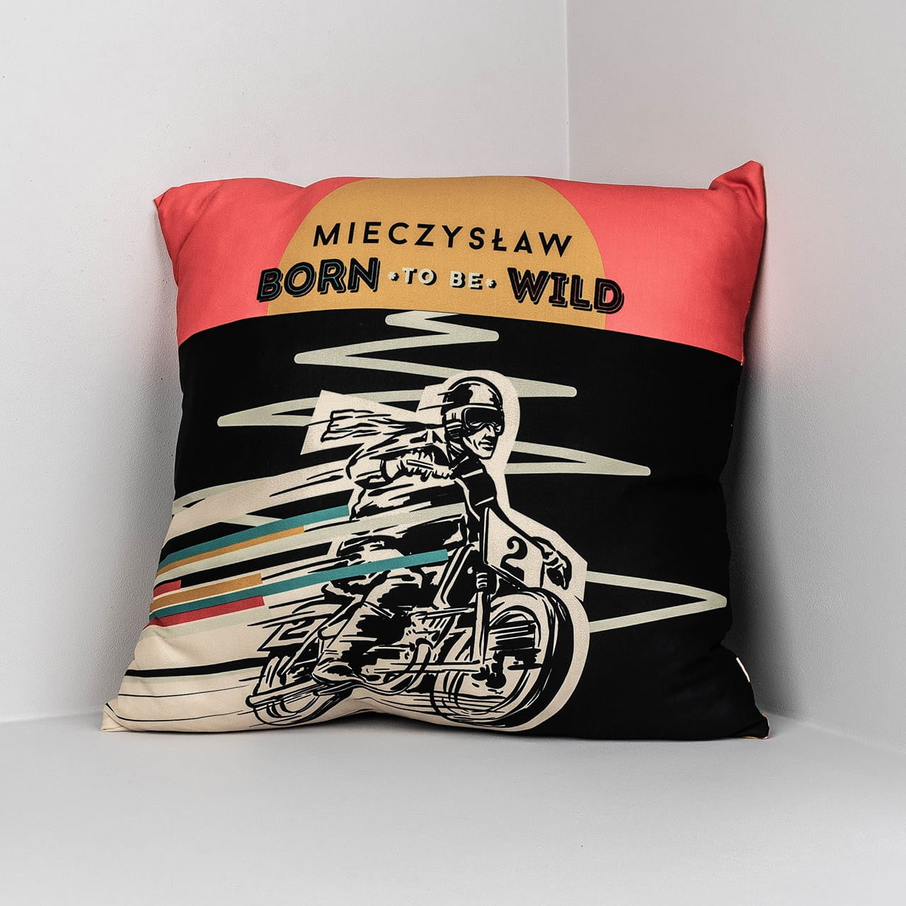 Personalizowana poduszka dla motocyklisty 