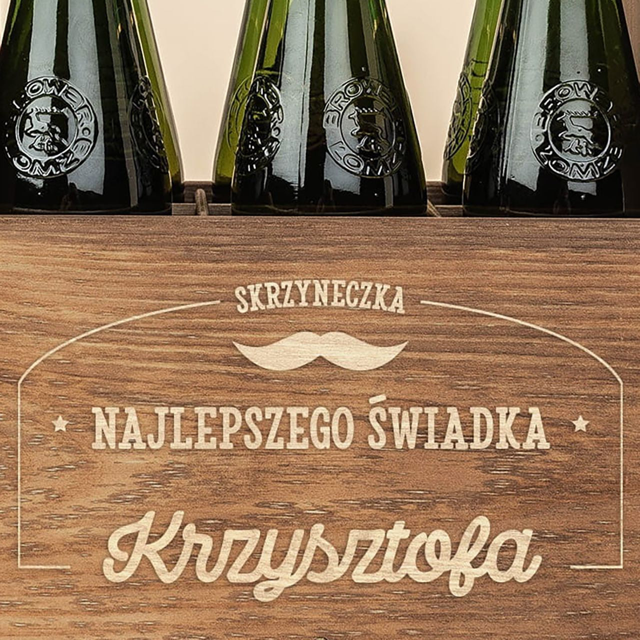 Personalizowane nosidło na piwo - podziękowanie dla świadka na ślubie skrzynka na piwo prezent dla świadka