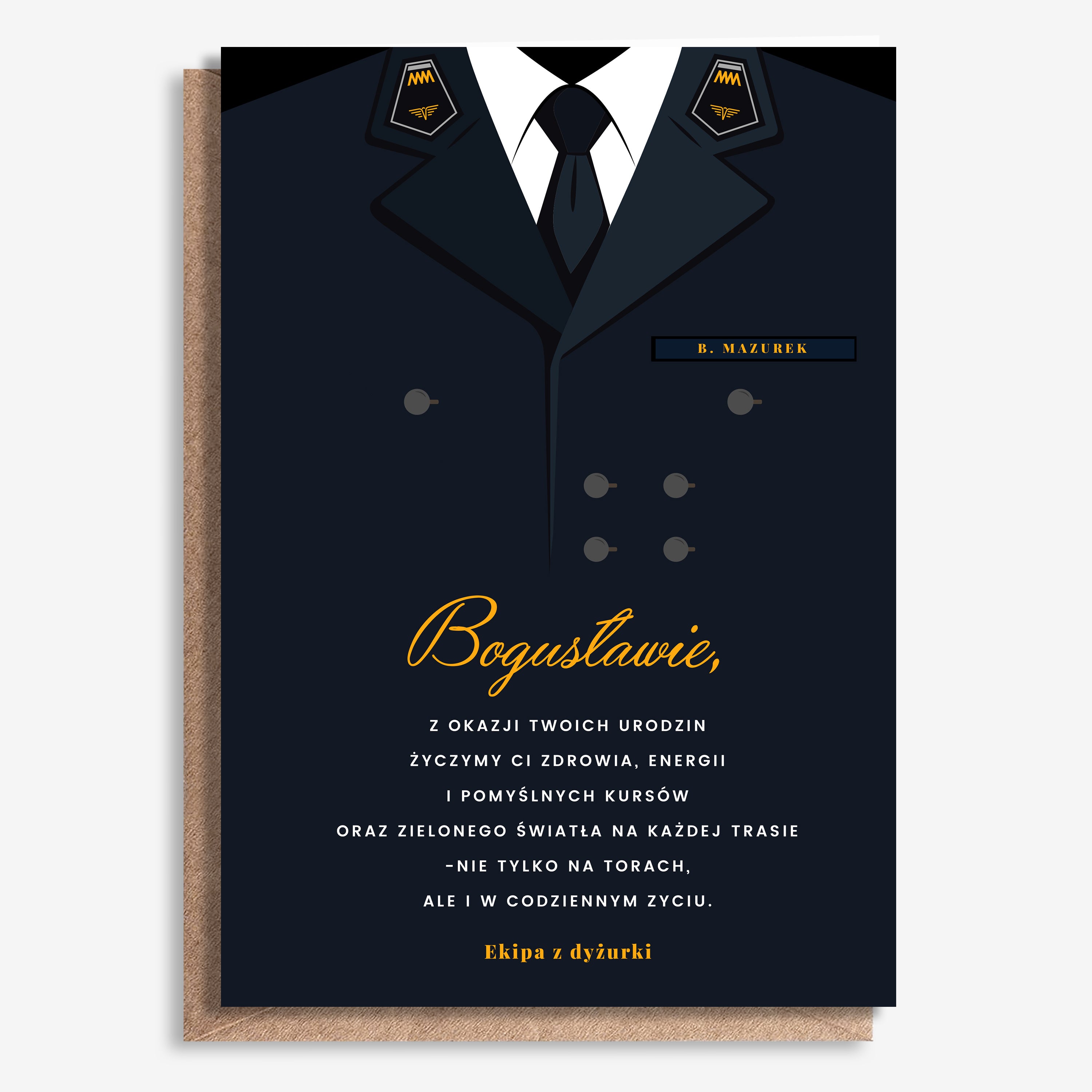 Kartka dla kolejarza prezent dla kolejarza kartka urodzinowa