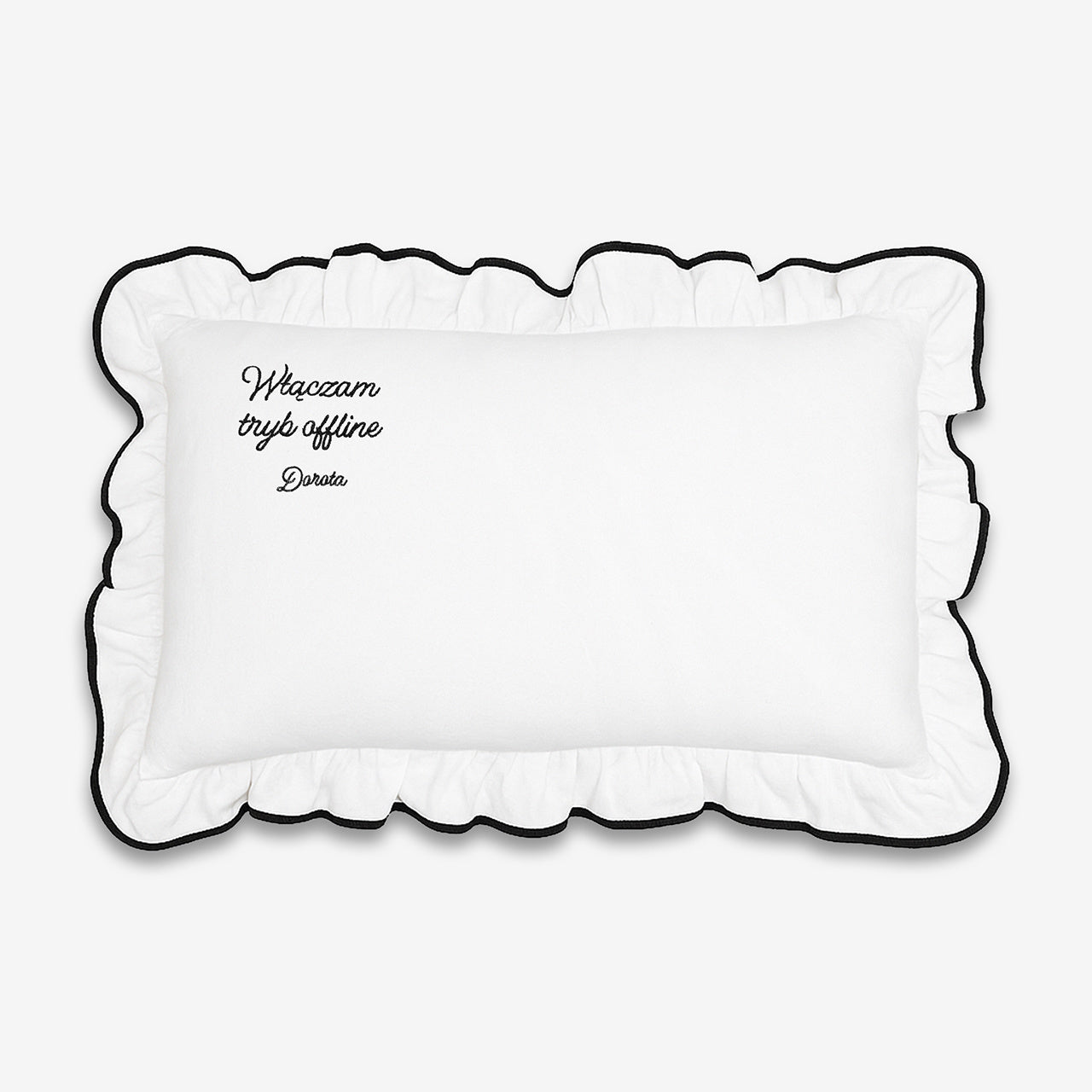 Poduszka na prezent dla pracusia – offline poszewka z haftem poduszka z nadrukiem prezent dla niej dla niego