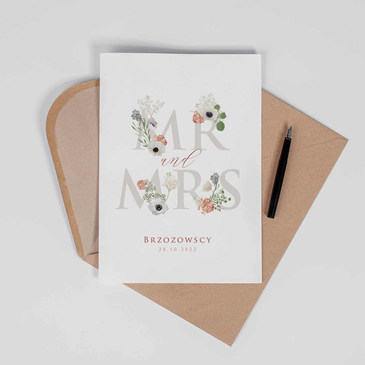Rustykalna kartka na ślub A4