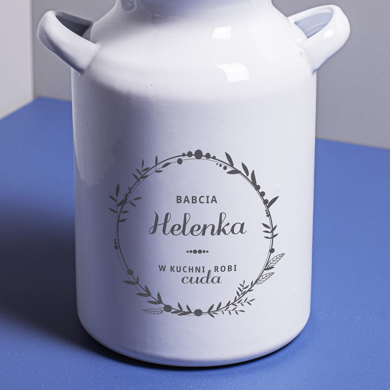 Emaliowany dzbanek imienny - prezent dla babci na urodziny prezent na urodziny dla babci dzbanek emaliowany