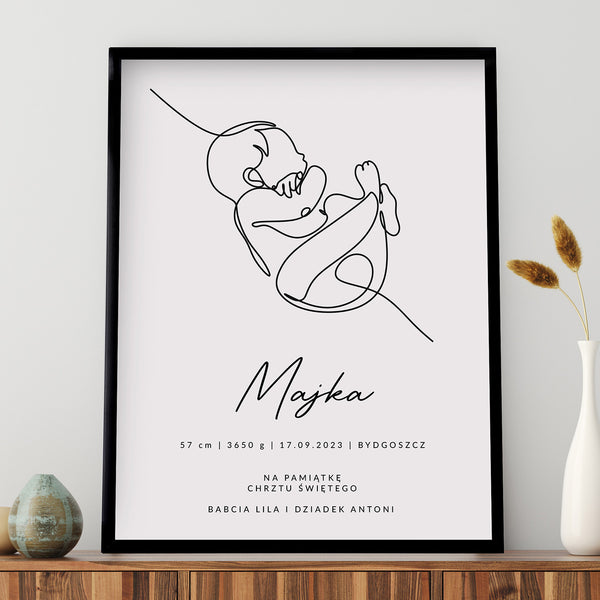 Plakat metryczka dziecka - prezent z okazji narodzin dziecka