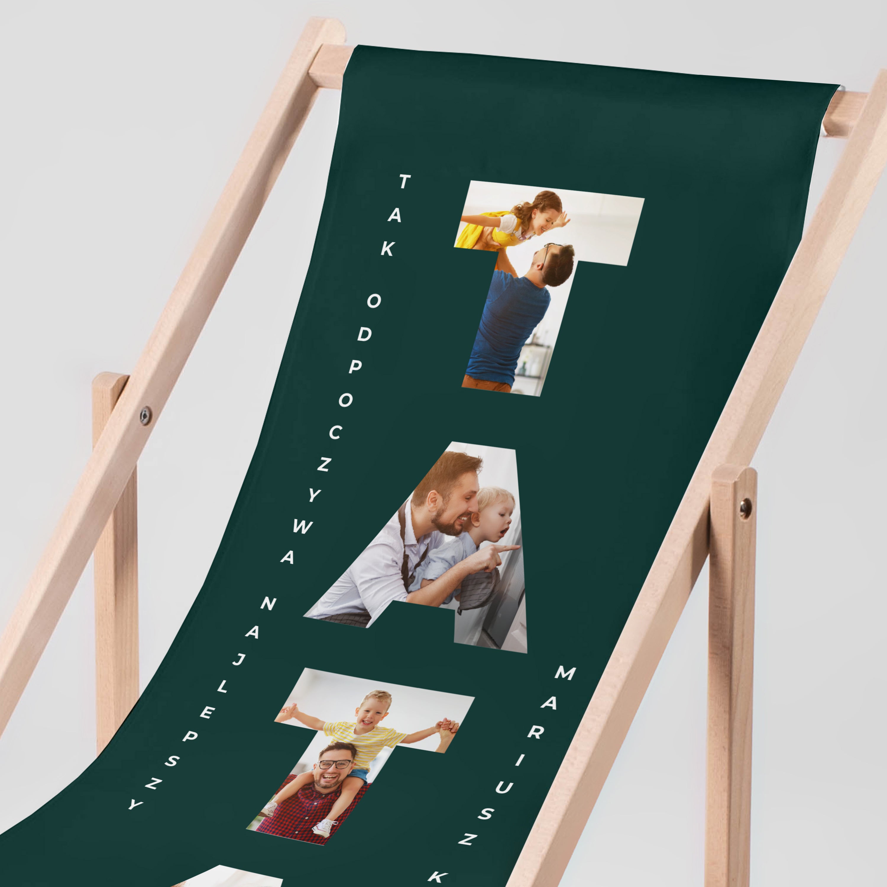 Personalizowany leżak ogrodowy ze zdjęciem - prezent na urodziny taty