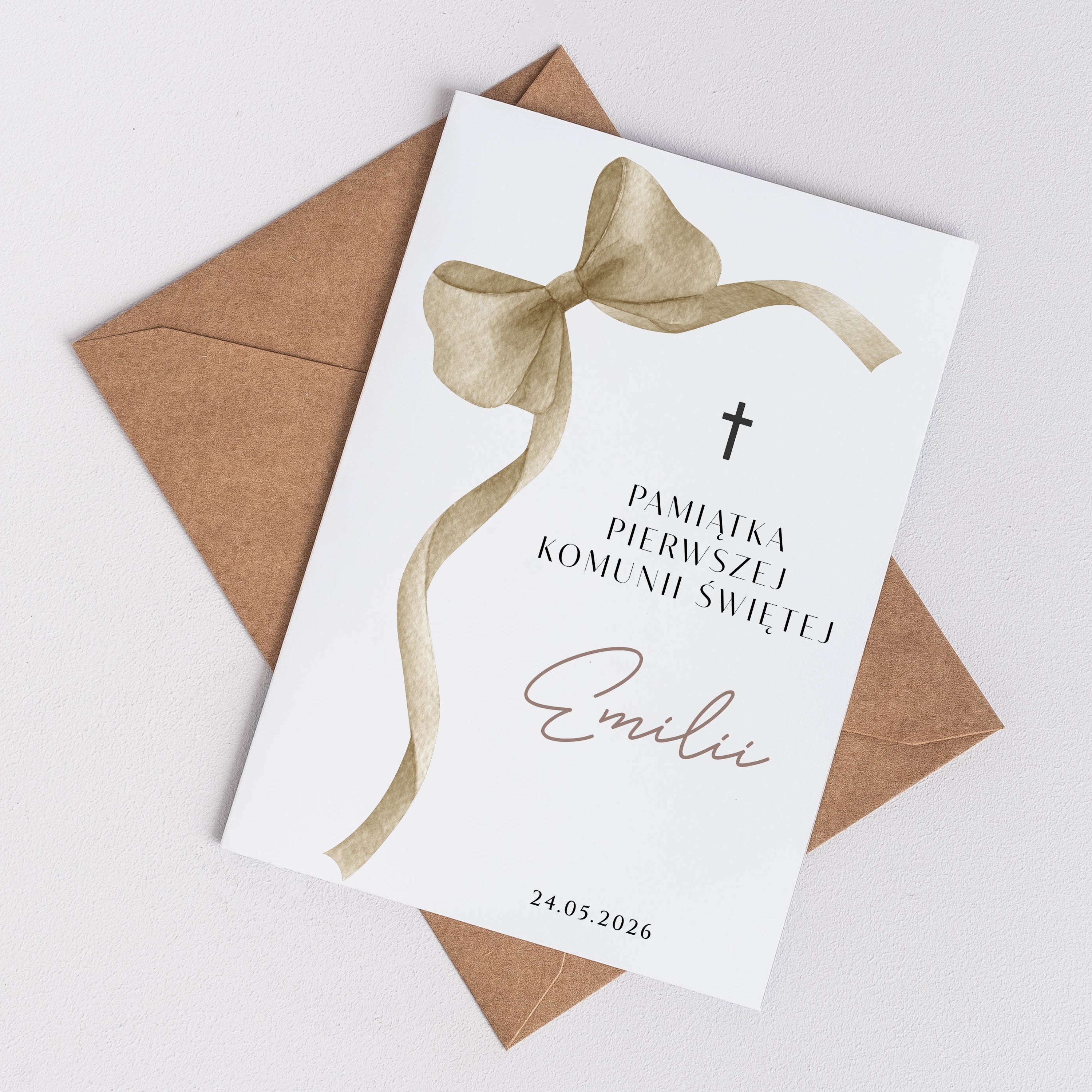 Kartka dla dziewczynki na Komunię Świętą kartka na Komunię personalizowana kartka komunijna