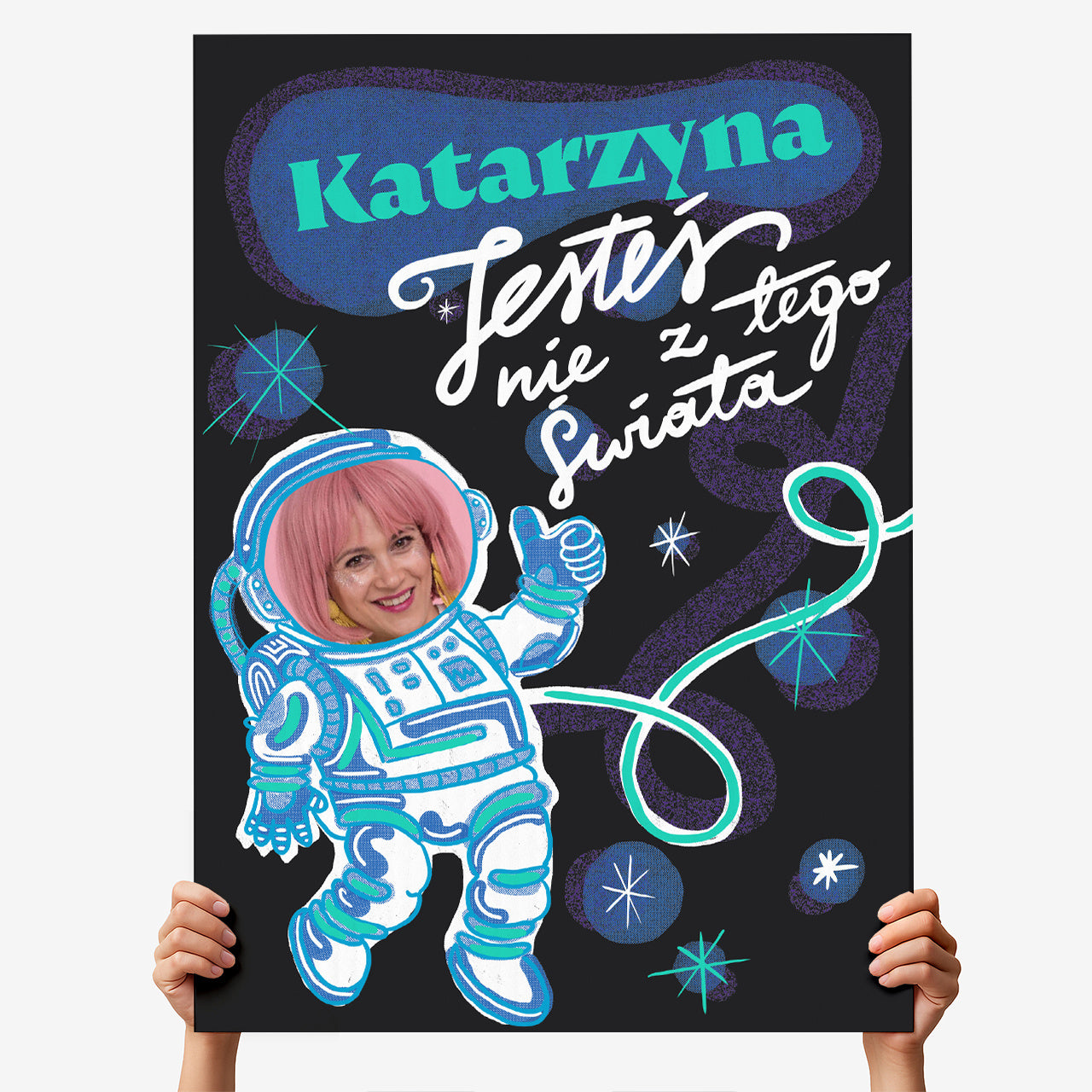 Personalizowana kartka dla dziewczyny - prezent dla miłośnika kosmosu prezent dla dziewczyny kartka personalizowana