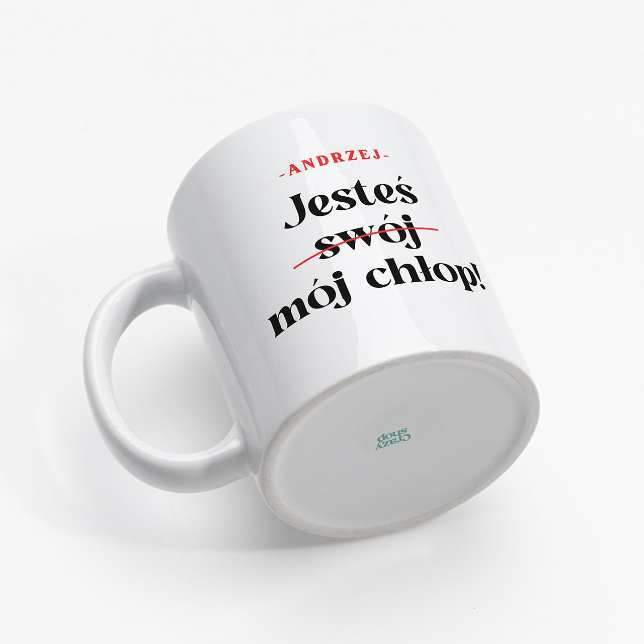 Kubek w opakowaniu prezentowym - Jesteś Mój Chłop - śmieszny prezent dla chłopaka personalizowany kubek