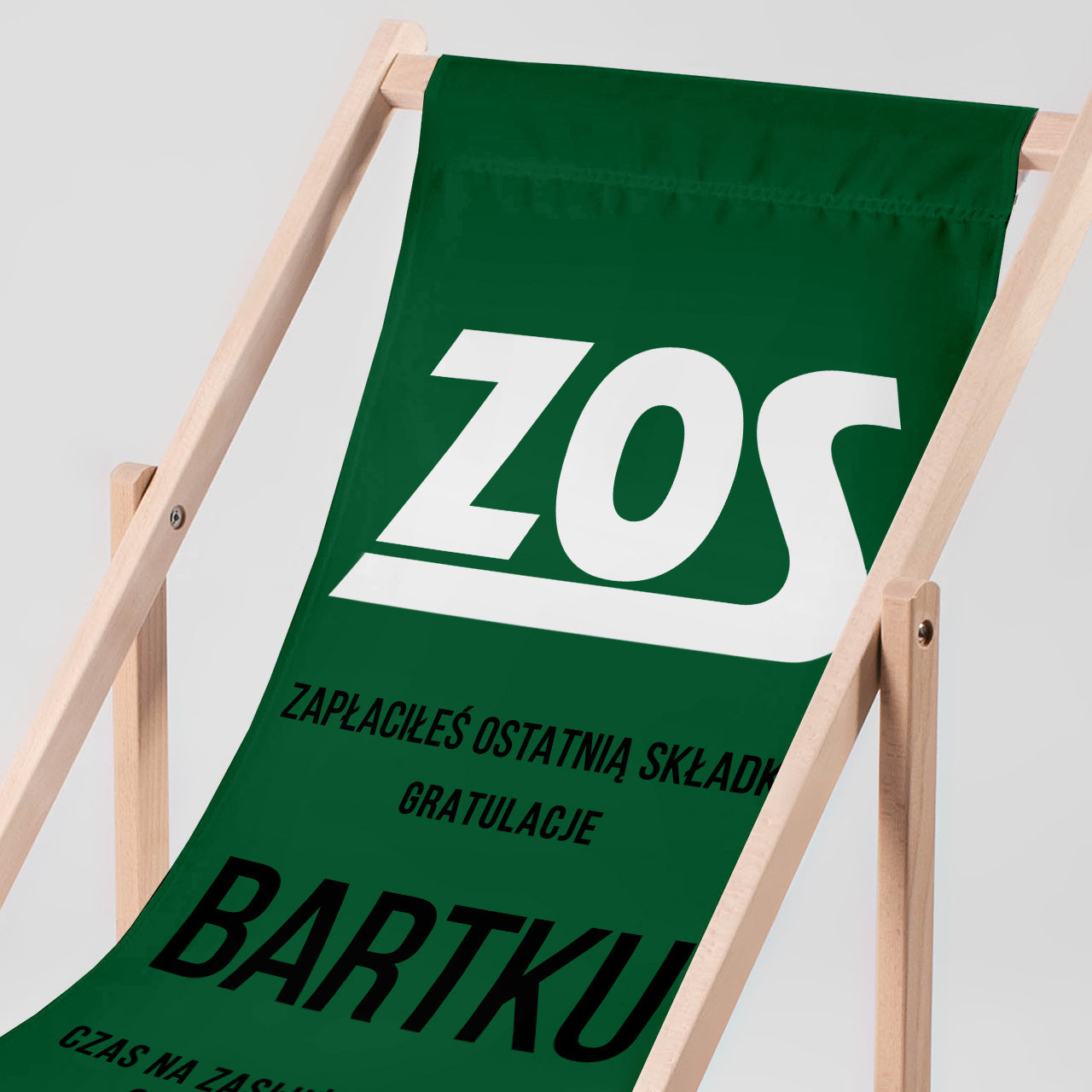 Personalizowany leżak na prezent z okazji przejścia na emeryturę ZOS