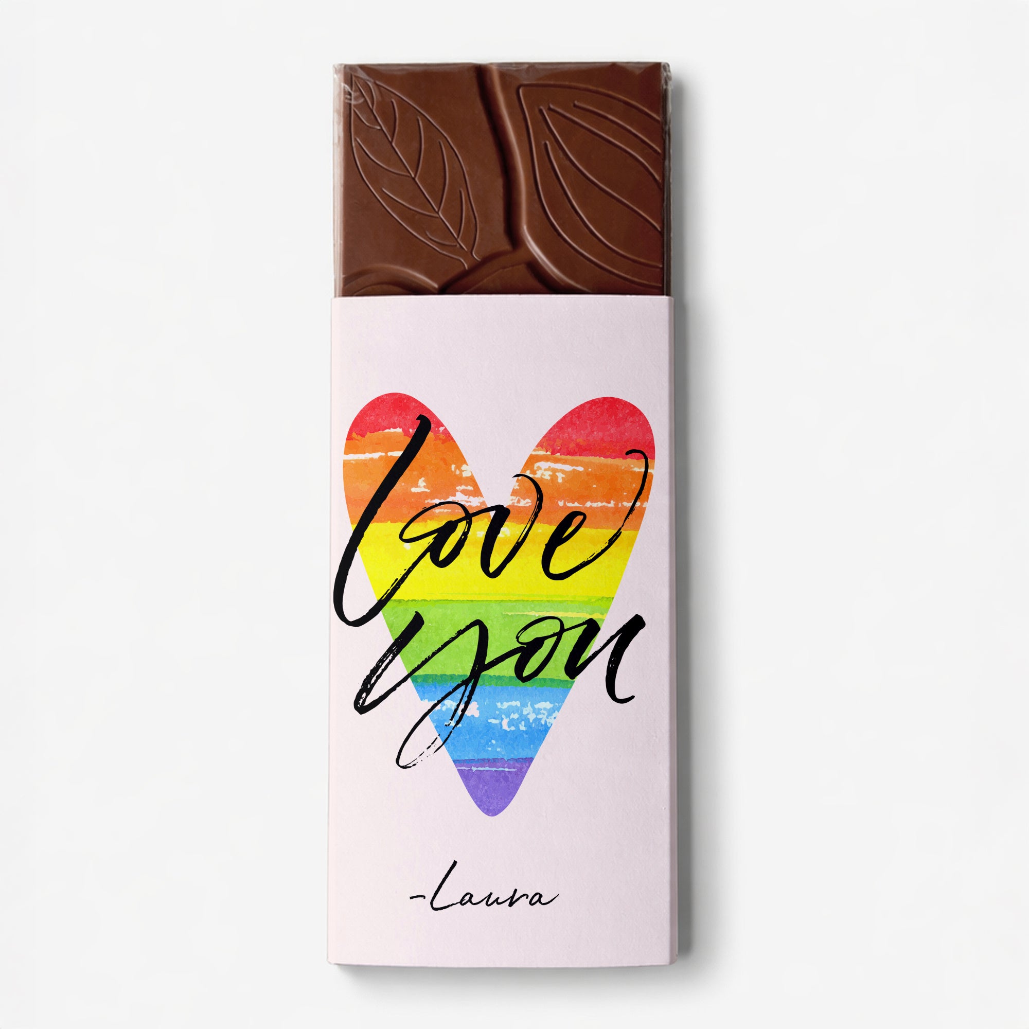 Personalizowana czekolada walentynkowa - Rainbow Love - drobiazg na walentynki