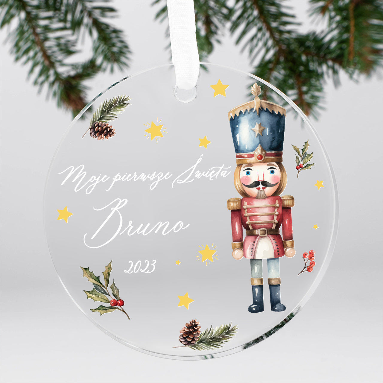 Szklana zawieszka personalizowana - świąteczny upominek dla dziecka