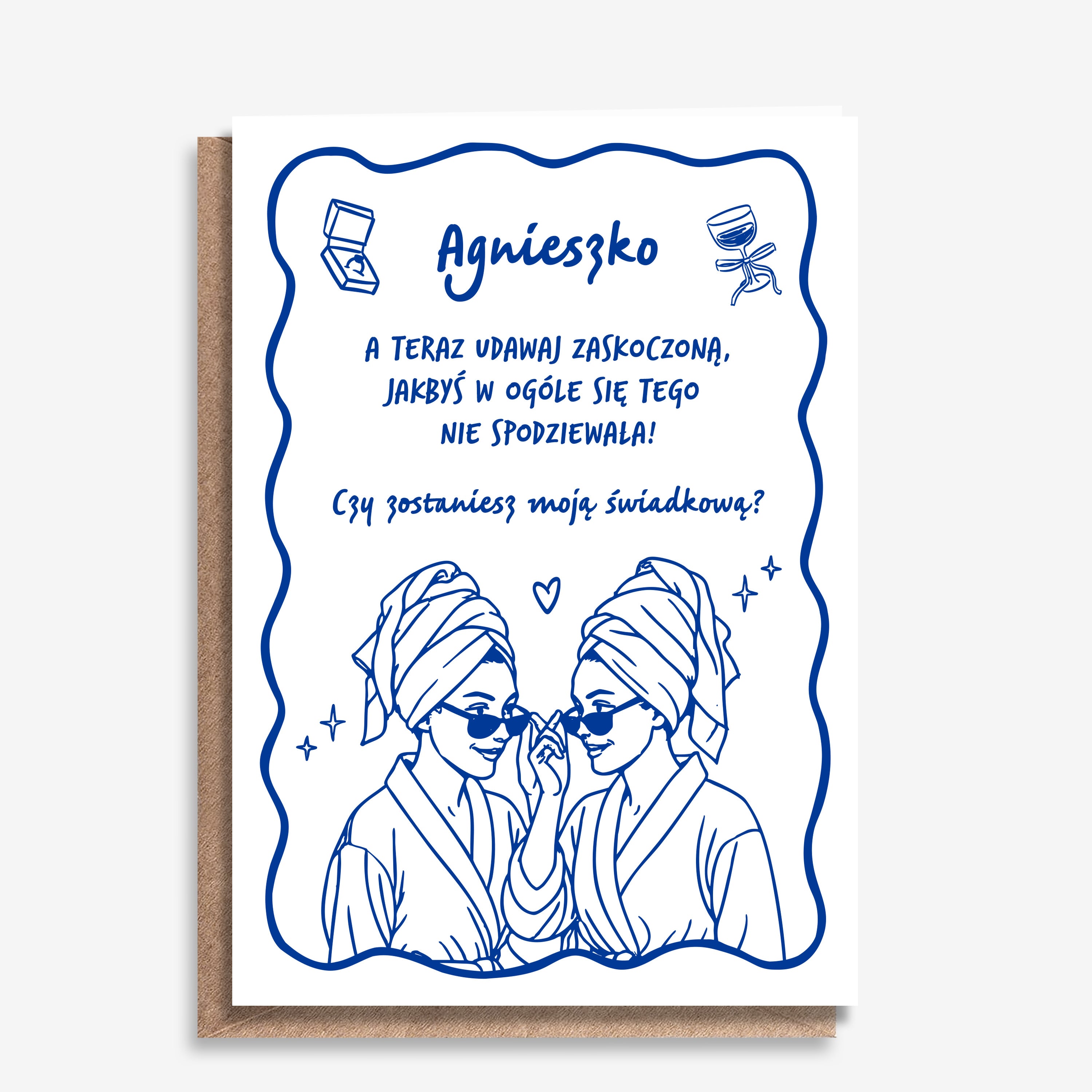 Kartka dla świadkowej - prośba o świadkowanie kartka personalizowana zapytanie o świadkowanie