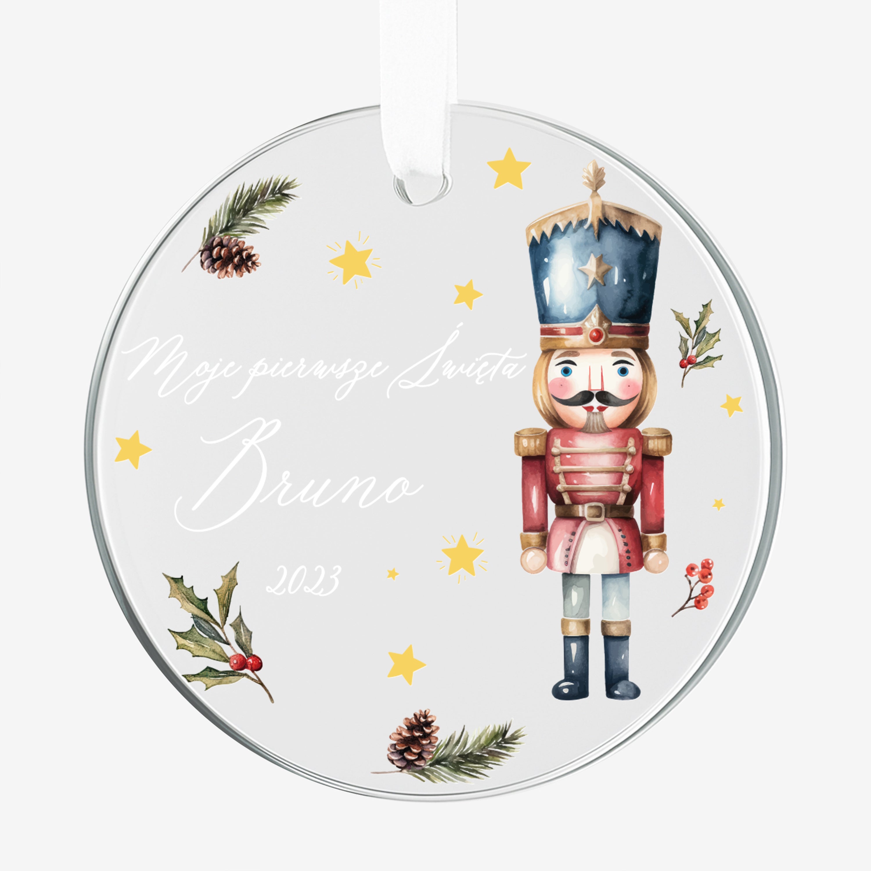 Szklana zawieszka personalizowana - świąteczny upominek dla dziecka