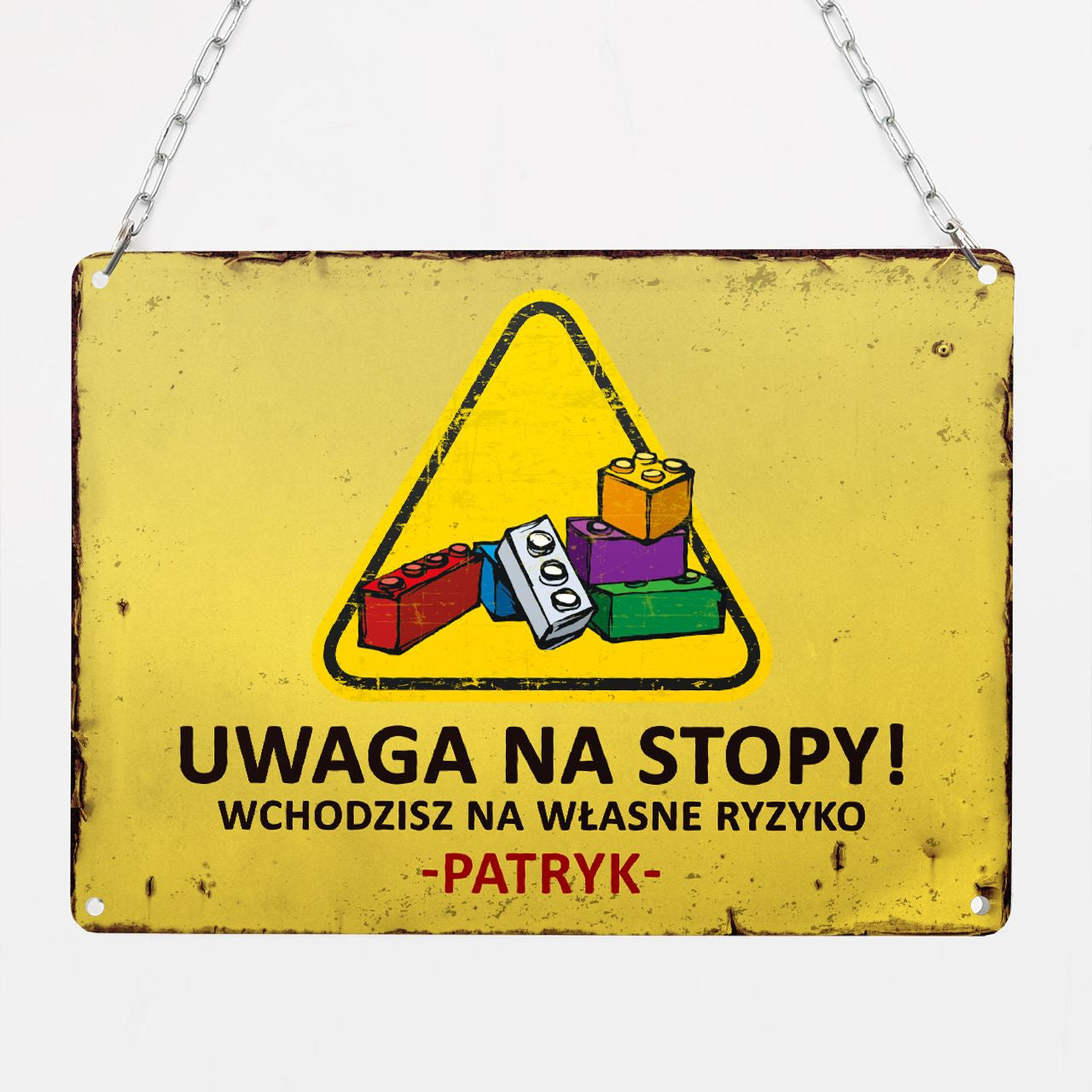 Personalizowana tabliczka na drzwi do pokoju dziecka - klocki