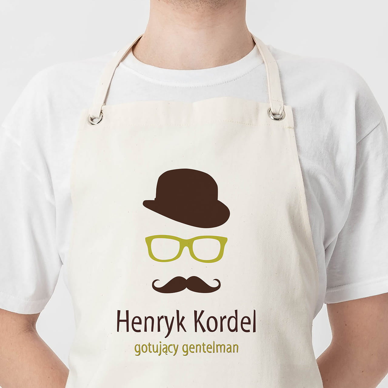 Imienny fartuch dla gentlemana fartuch dla gentlemana prezent na dzień mężczyzny fartuch