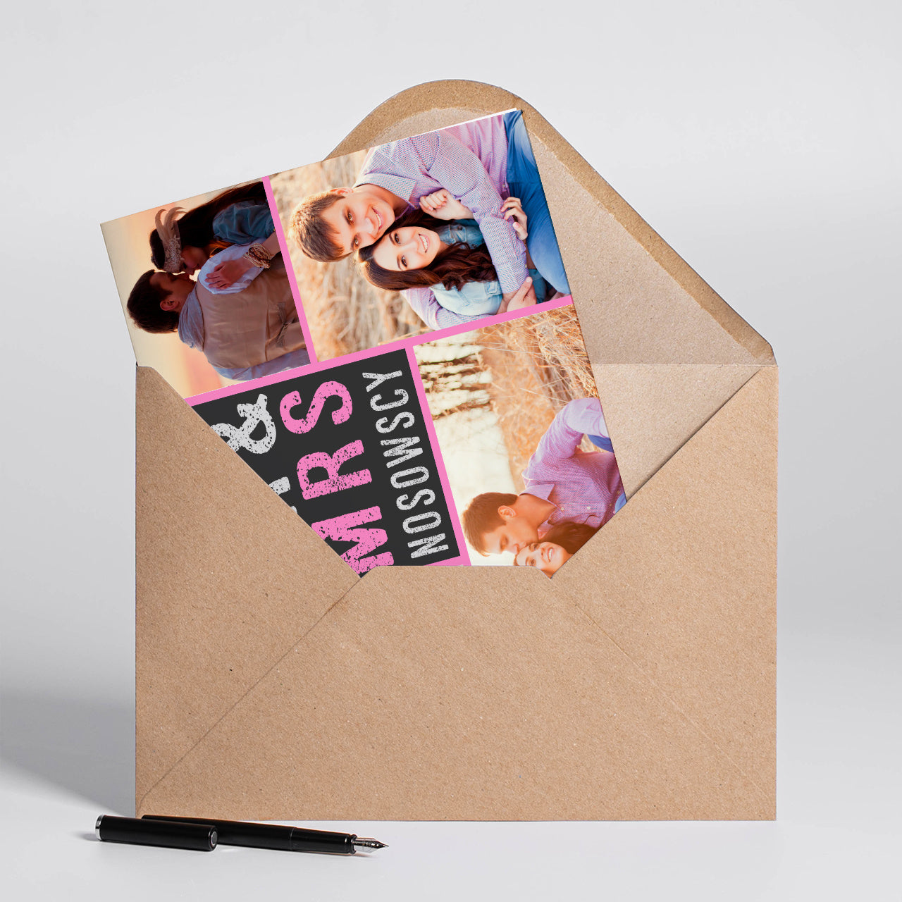 Personalizowana kartka na ślub - kolaż zdjęć personalizowana kartka ślubna