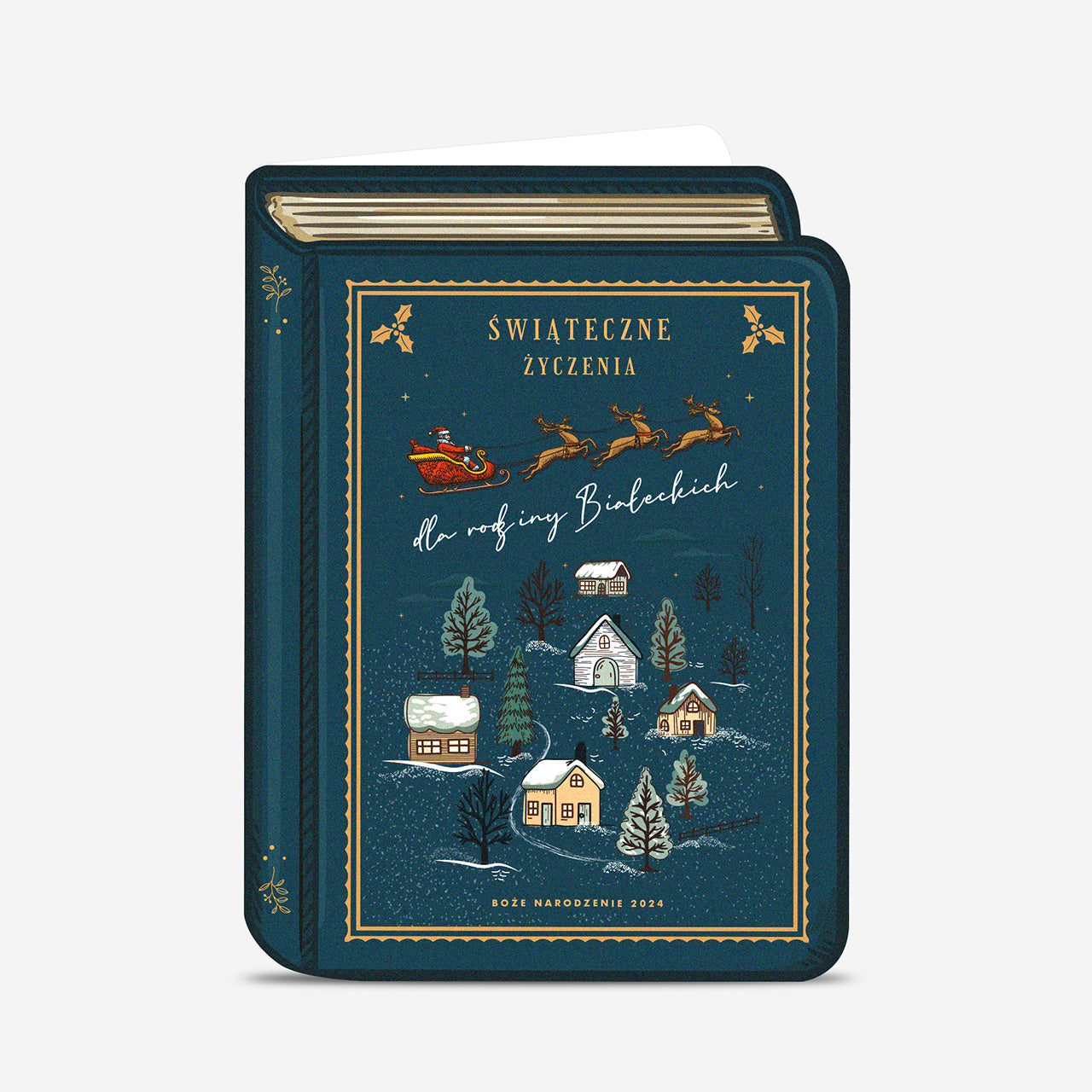 Oryginalna kartka świąteczna z życzeniami - książka